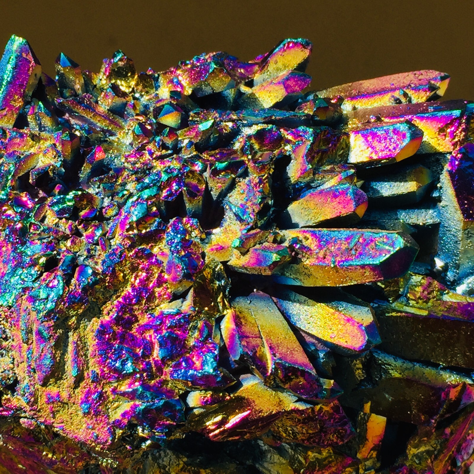 1015g Large Flaming Rainbow Quartz Titanium Crystal Cluster Specimen Healing