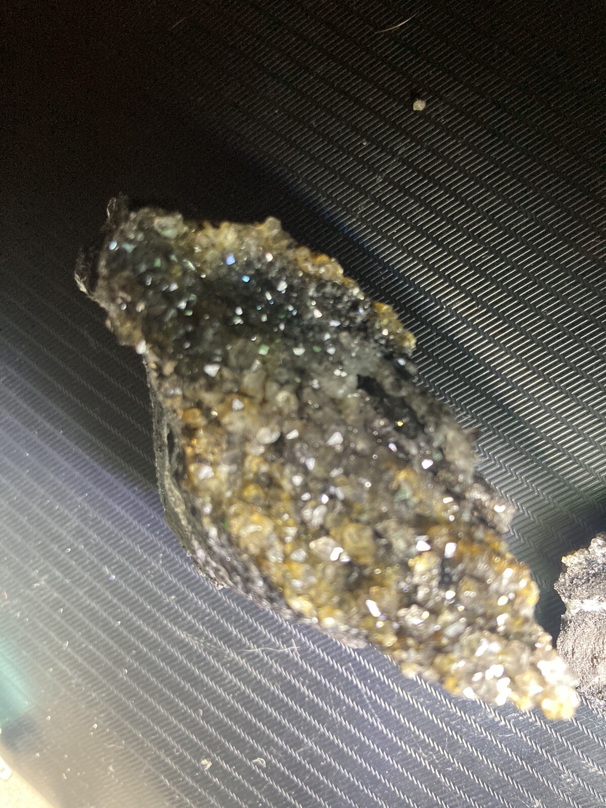 Gold Crystalline With Black And White Crystalline
