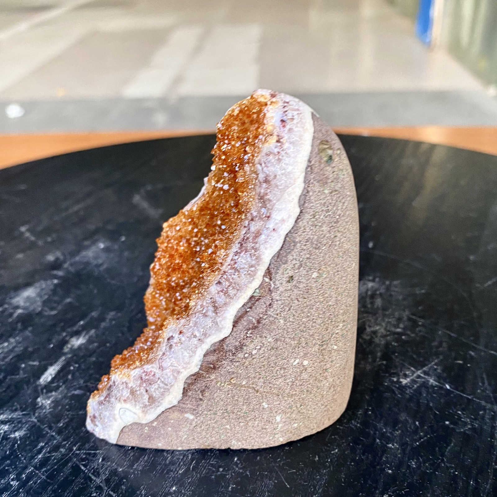 300G Natural citrine geode quartz cluster crystal Cathedrals specimen Healing