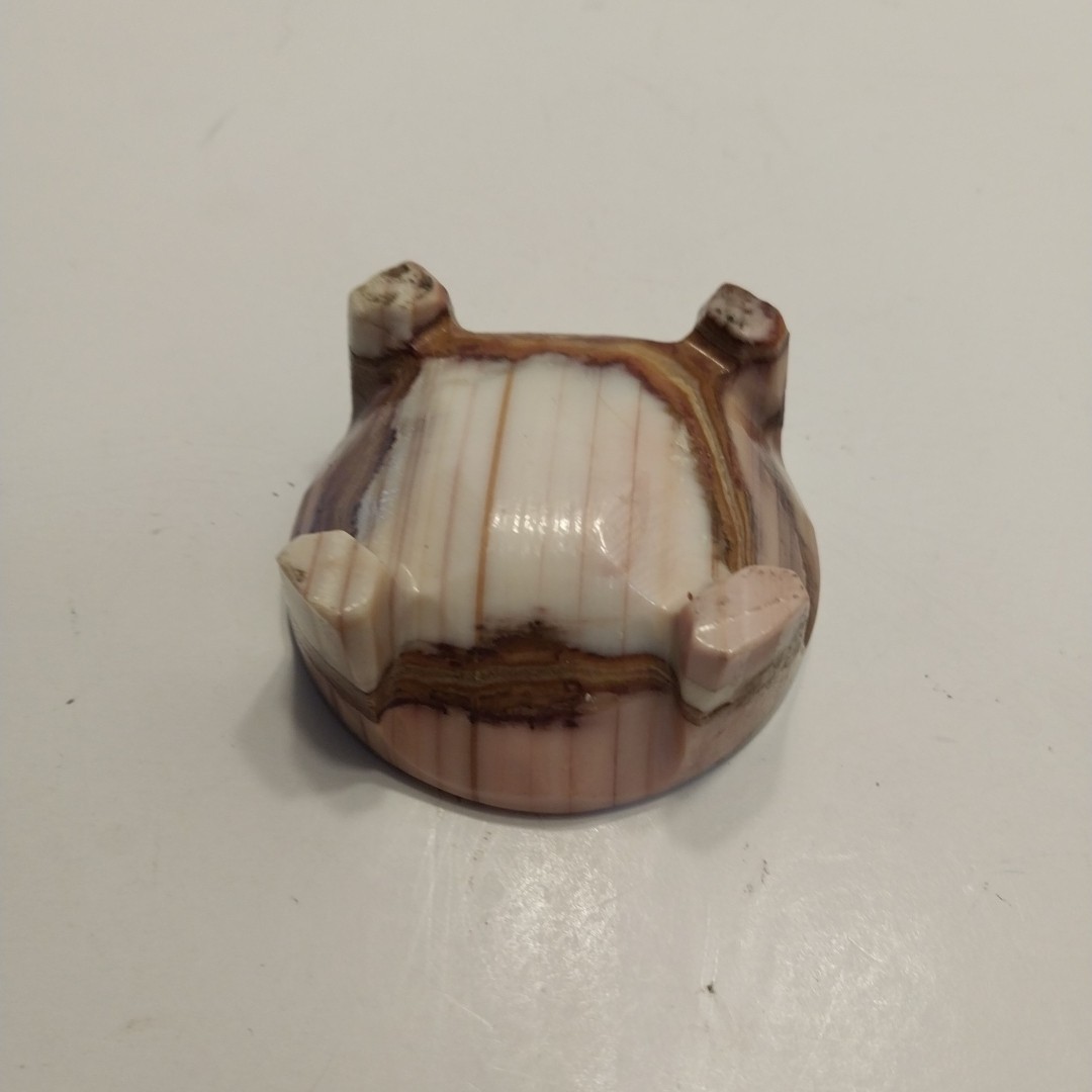 Banded Onix Stone Egg on Matching Footed Stand