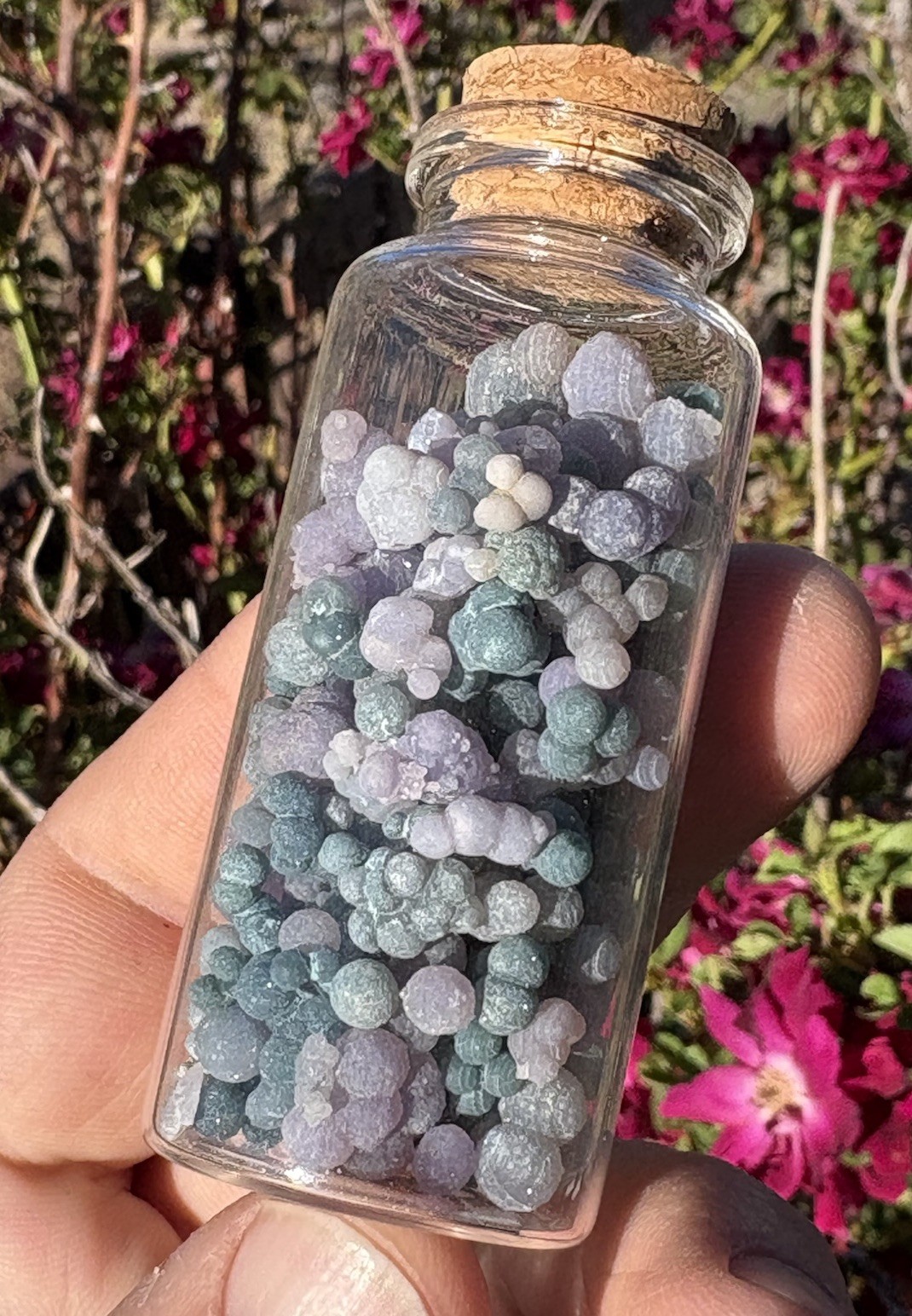 ☘️RR⛏️: Small PCS Grape Agate (38 Grams) In Glass Vile, Indonesia