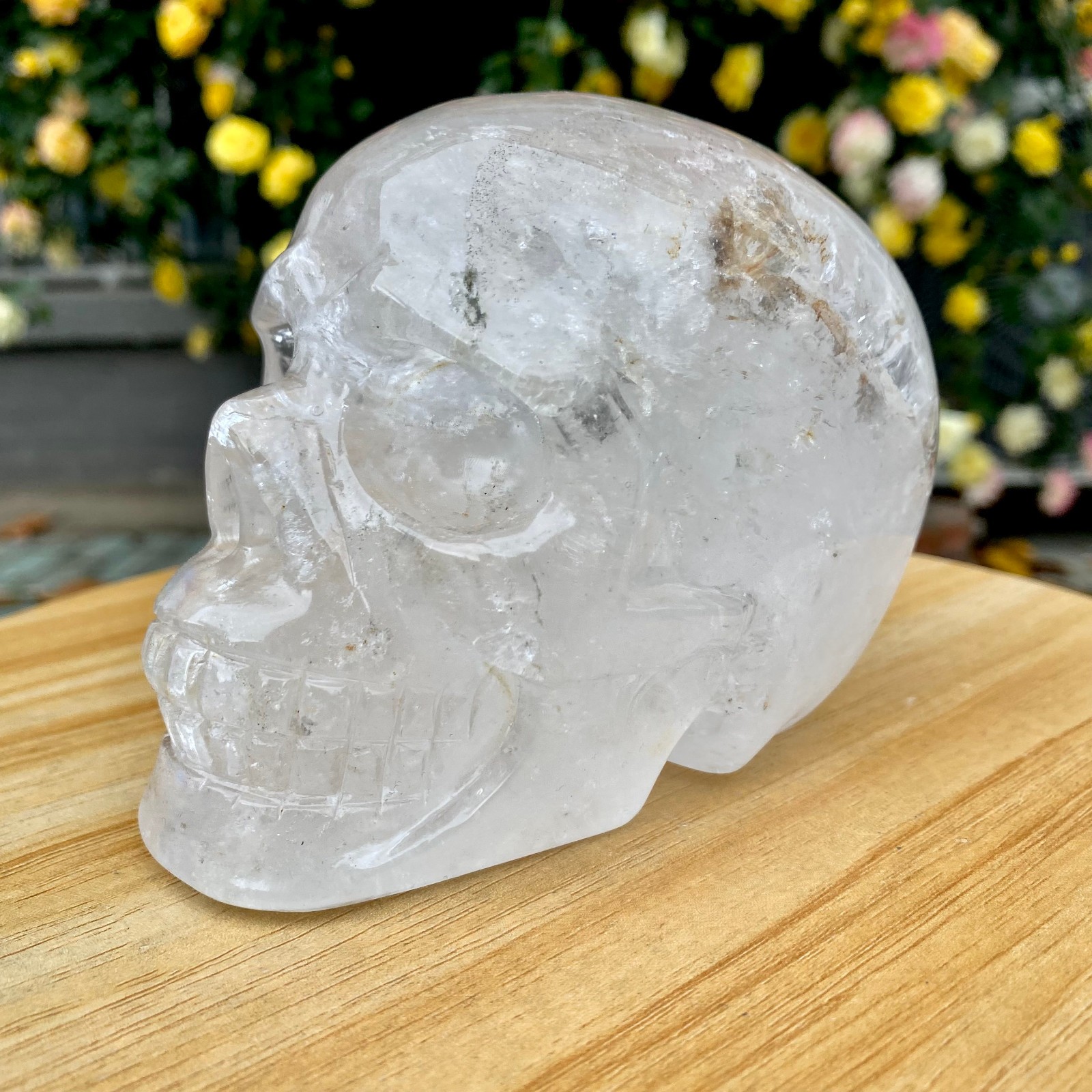 2.86LB TOP! White melting quartz hand carved crystal skull gem reiki healing