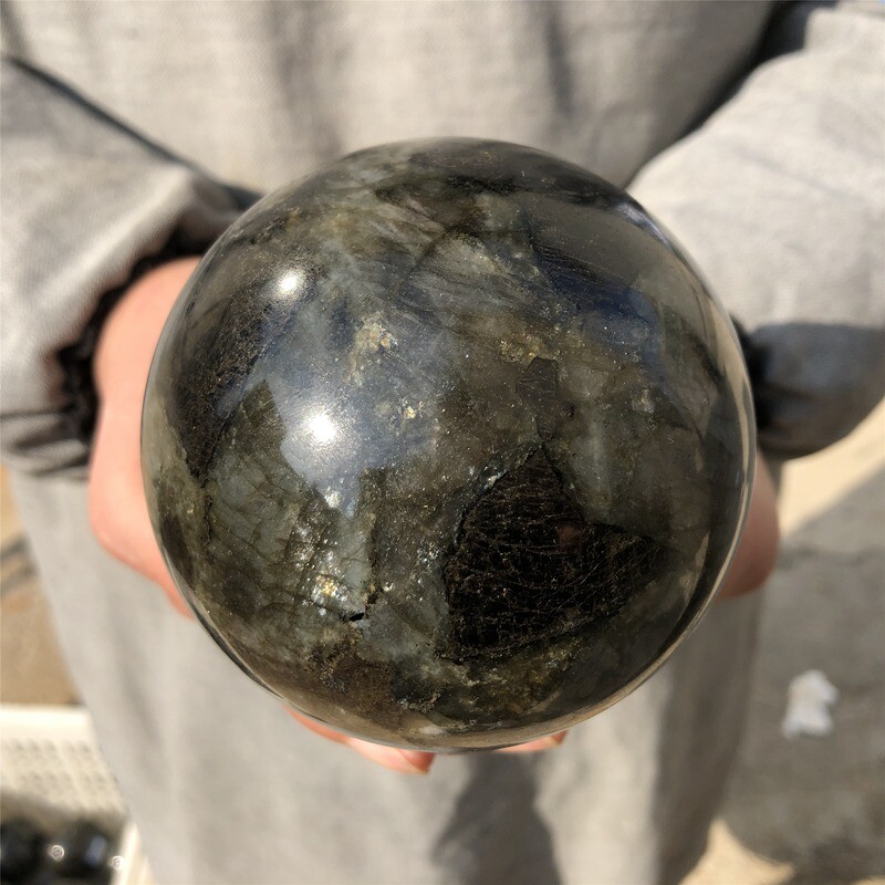 1kg Natural labradorite crystal Ball Quartz Crystal Sphere Reiki
