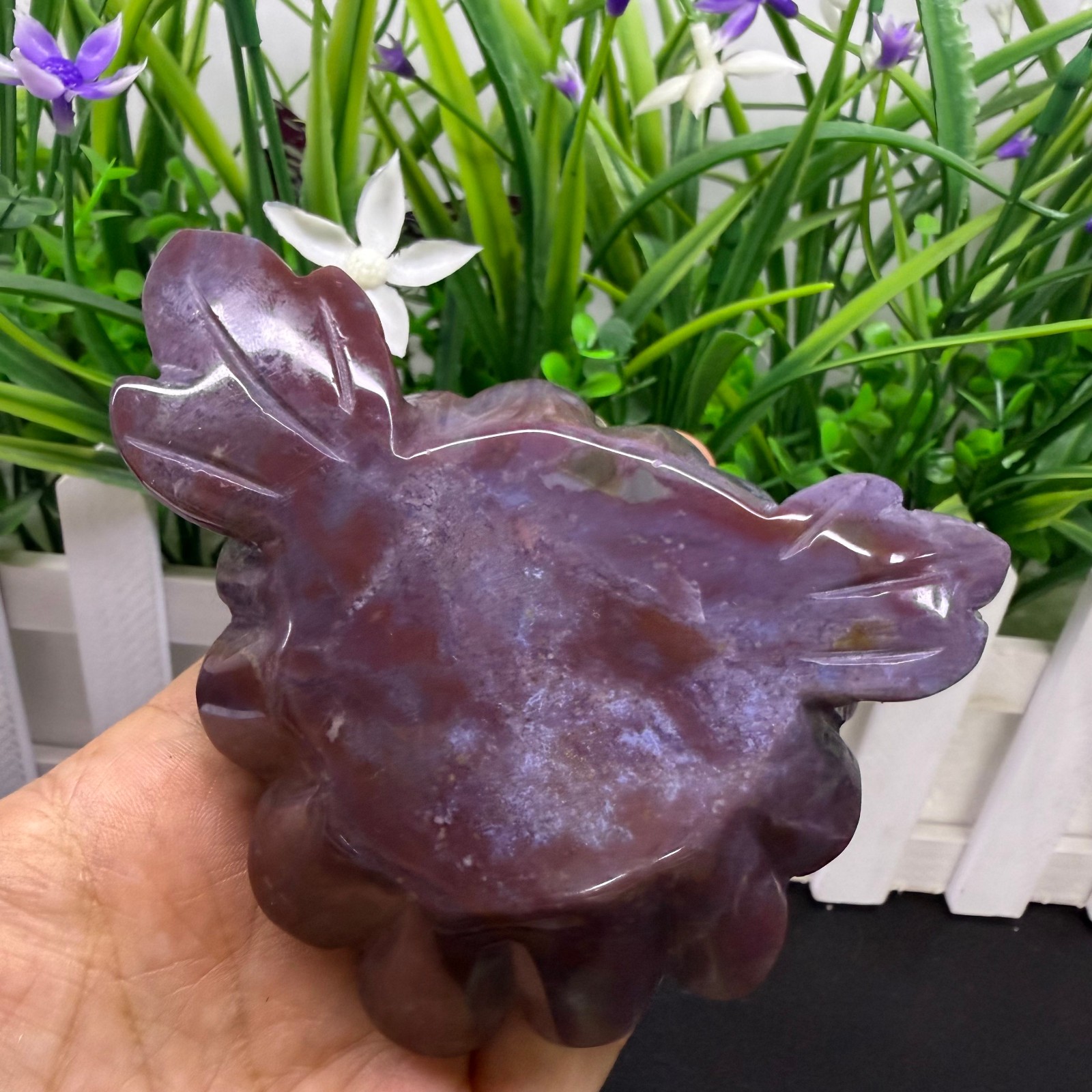 220g natural ocean jasper Flower quartz Crystal Reiki Healing Gem Gift