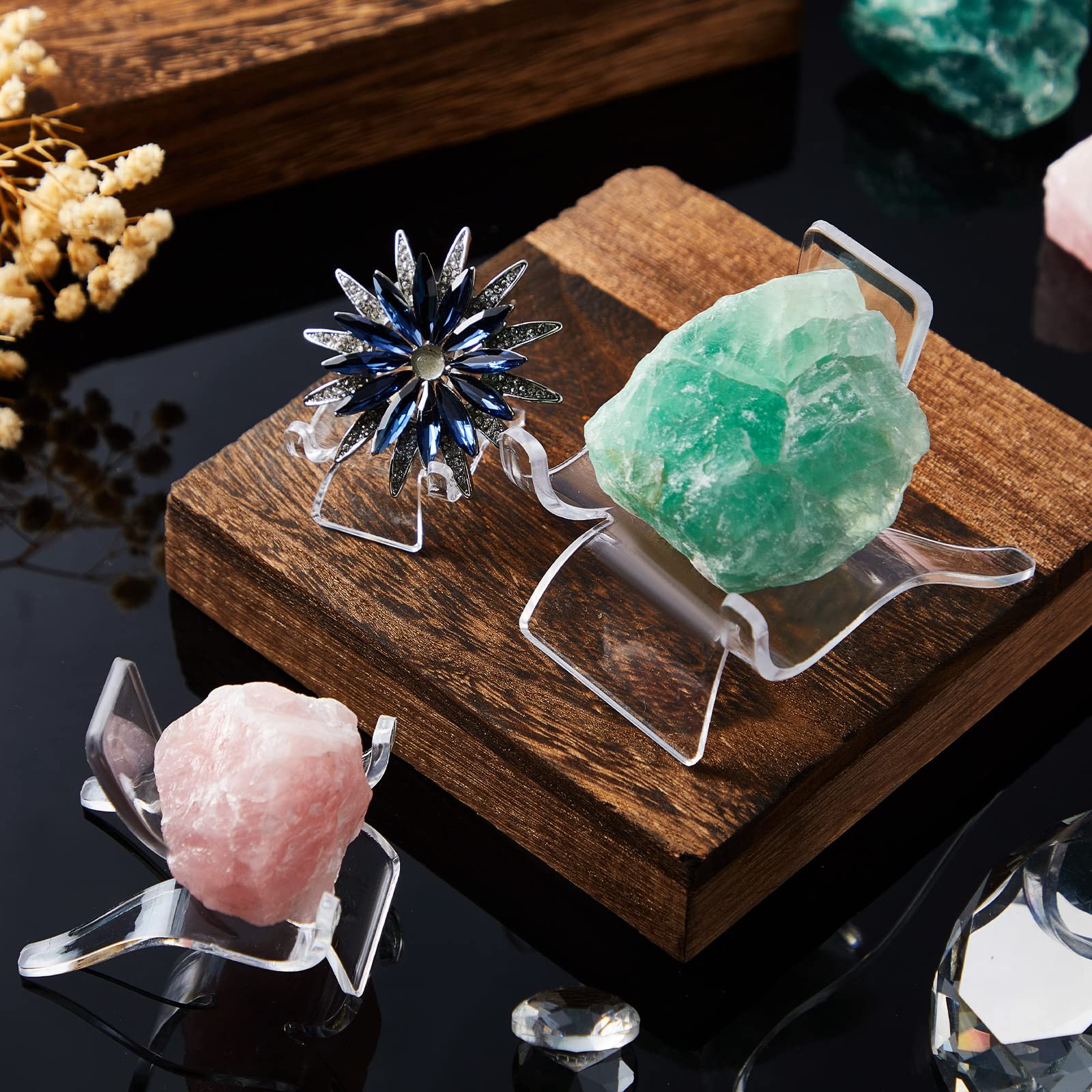 Rock Display Stand 3 Sizes Crystal Stands for Display Sphere Acrylic Crystal …