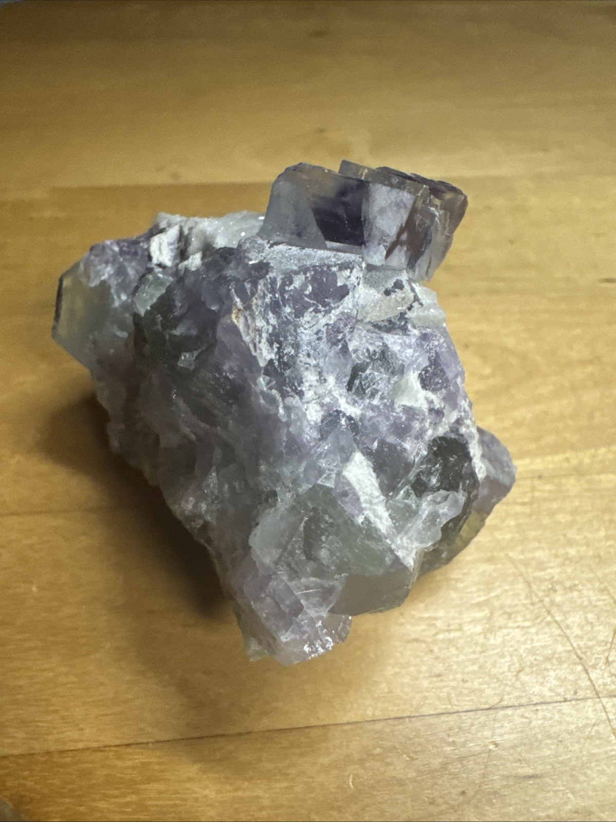 7181 Raw Fluorite Cubes With Quartz Uv Reactive 2.0”T 1.7”W 2.6”L Wt. 6 Oz.