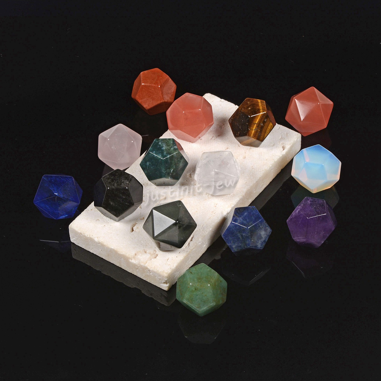 Natural Polished Dodecahedron Geometry Crystals Decor Energy Meditation Balance