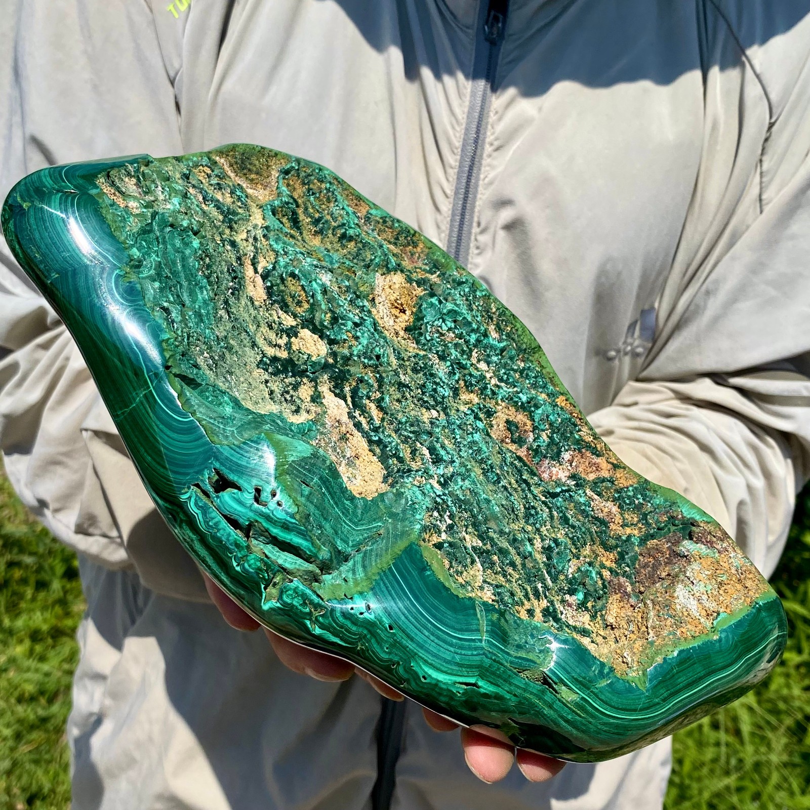 8.15LB Natural Polished Malachite Mineral freeform specimen Reiki Stone