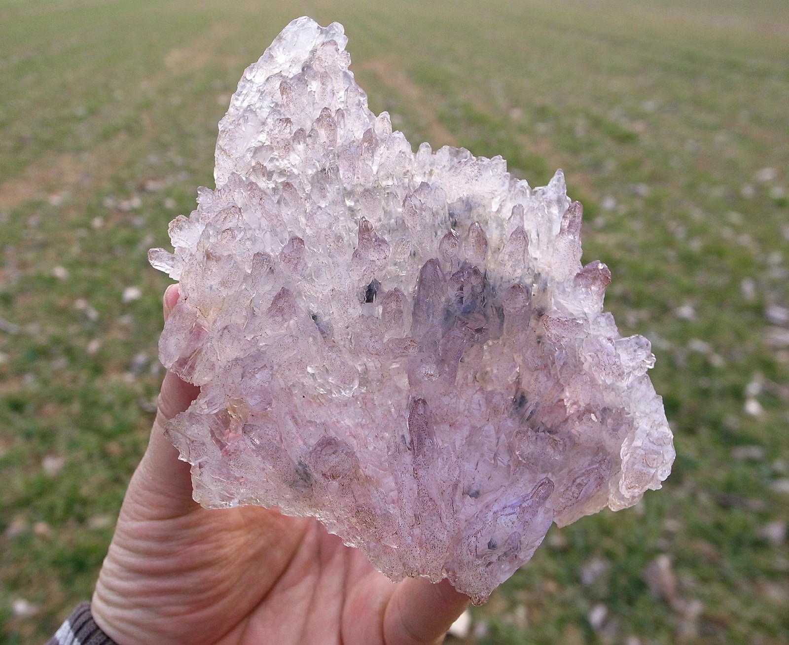 Purple-Lavender Center AMETHYST FLOWERS w/Crystal ClearTips Brazil for sale