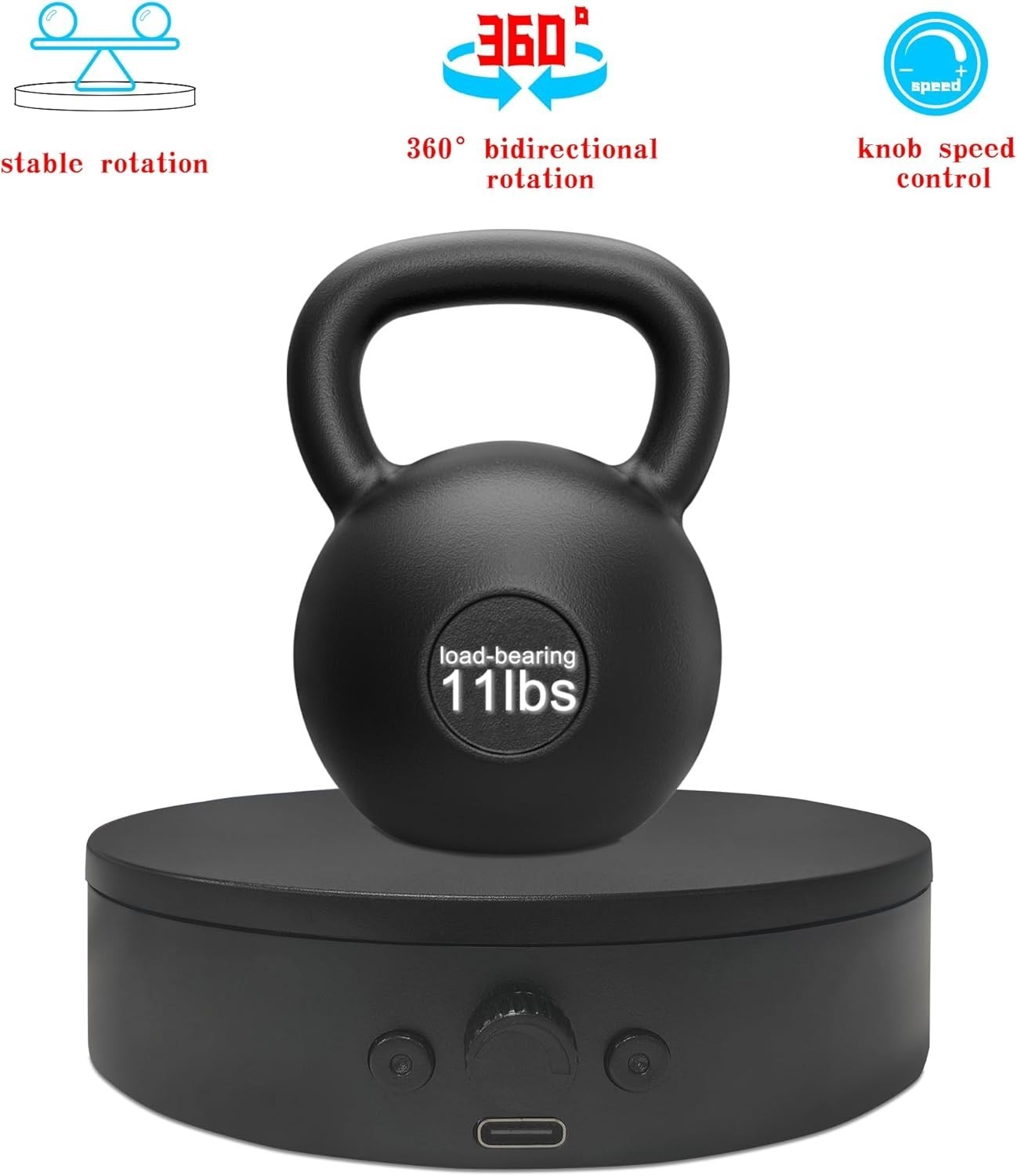 Rotating Display Stand Switch Direction Spinning Platform Adjustable Speed