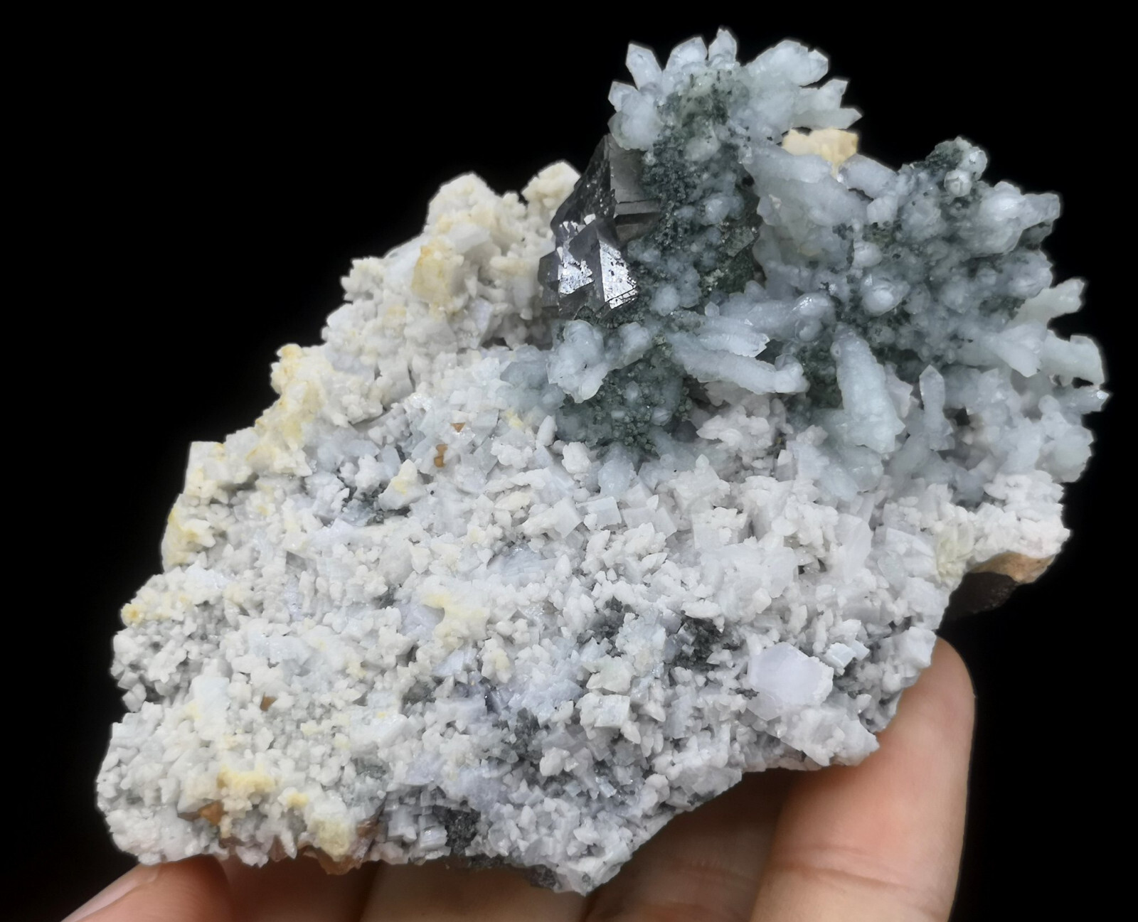 230g 84mm Arsenopyrite Quartz & Dolomite on Magnetite Inner Mongolia China B9986