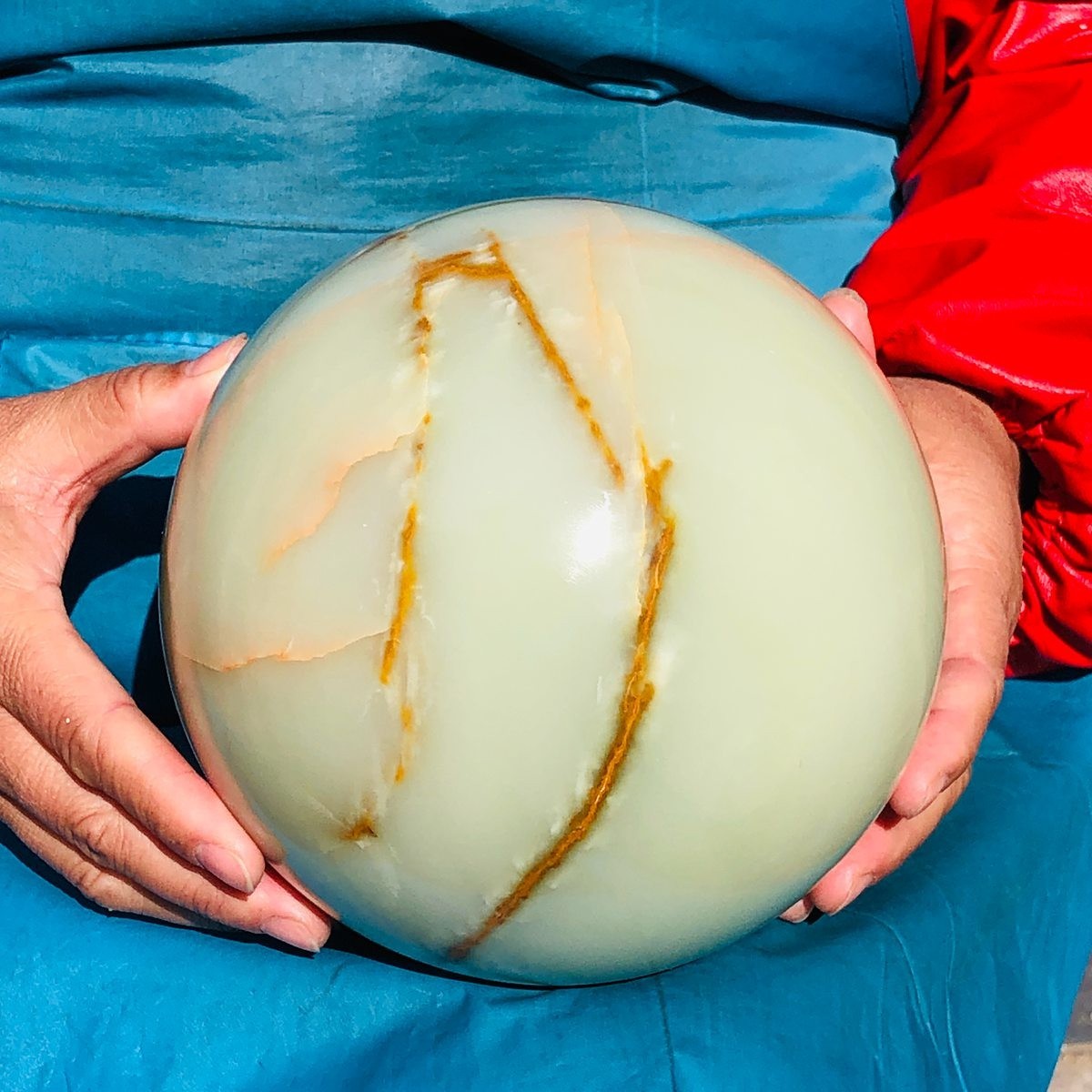 13.59LB Natural Afghan Jade Crystal Sphere Healing Gemstone Ball reiki healing