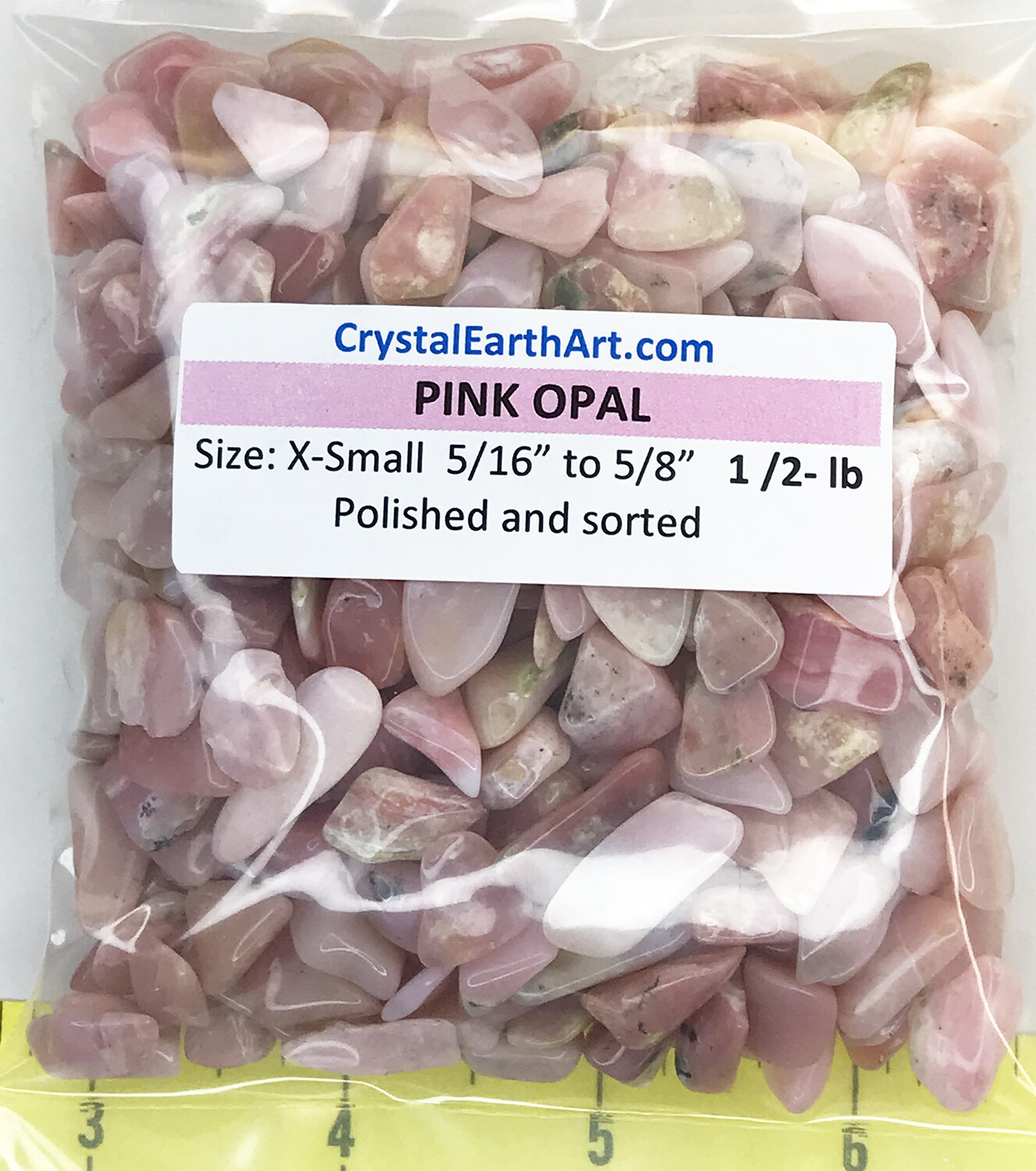 OPAL PINK polished stones size X-Small (5/16 to 5/8″) 1/2 lb. pack