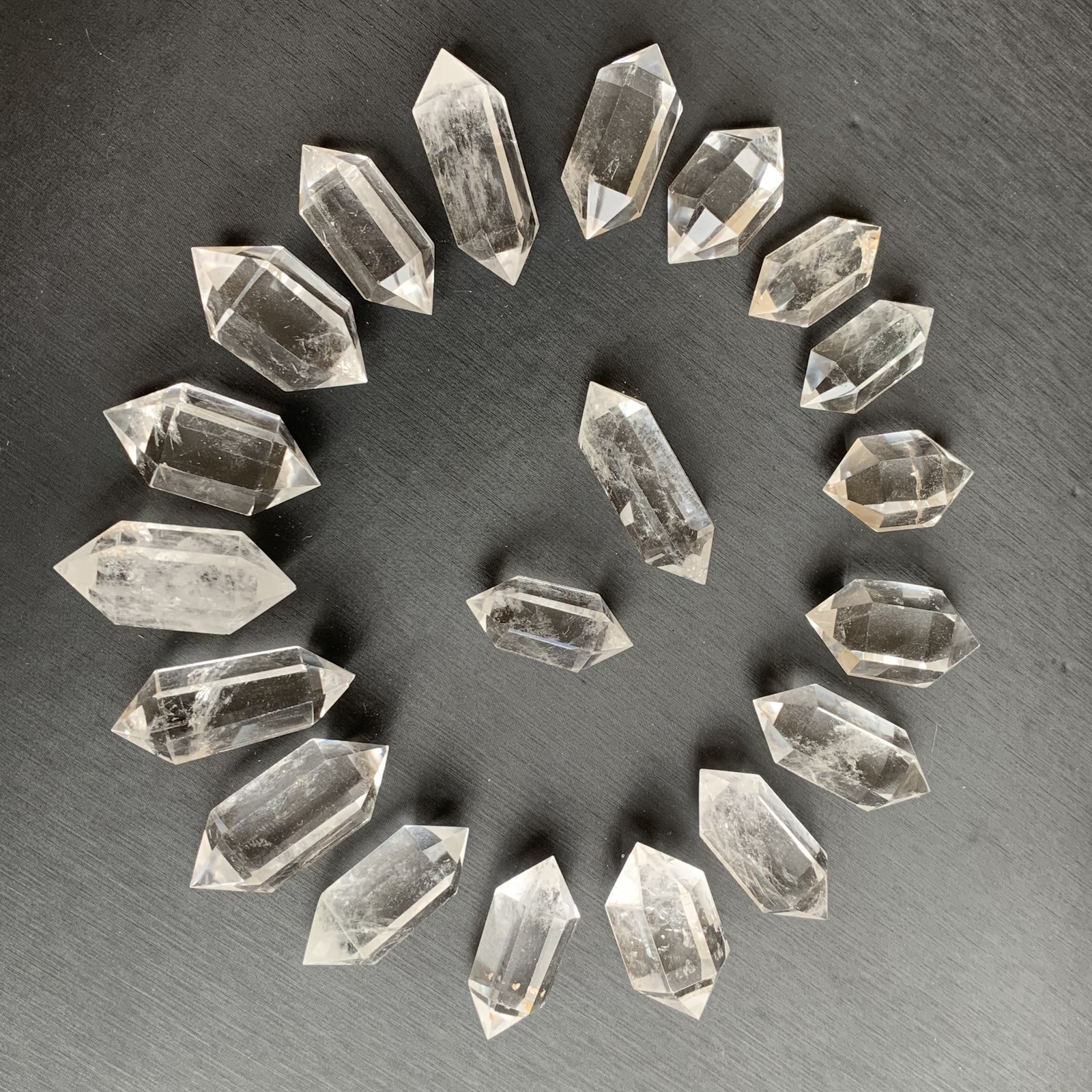 10pcs Natural clear quartz obelisk crystal double wand point healing 30-45mm