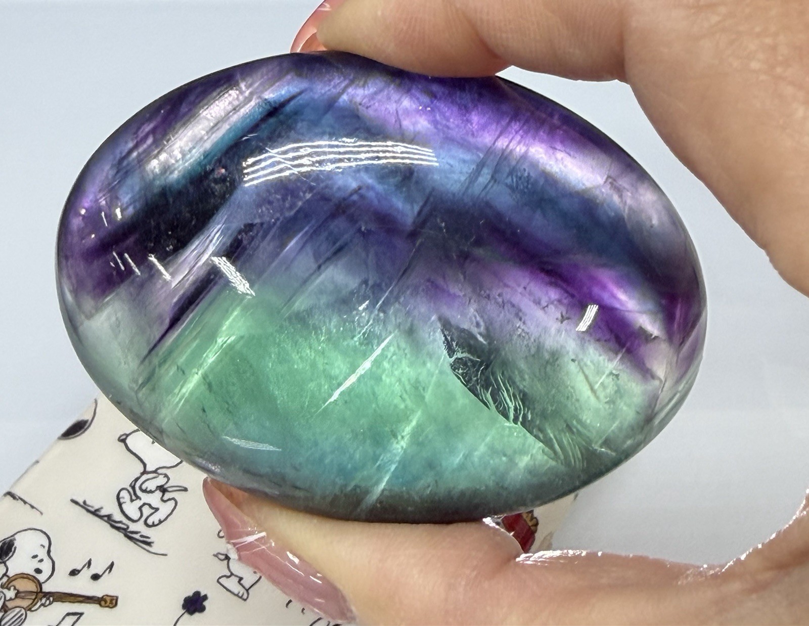 Wholesale Lot 8 Pcs Natural Rainbow Fluorite Palm Stone Crystal Healing