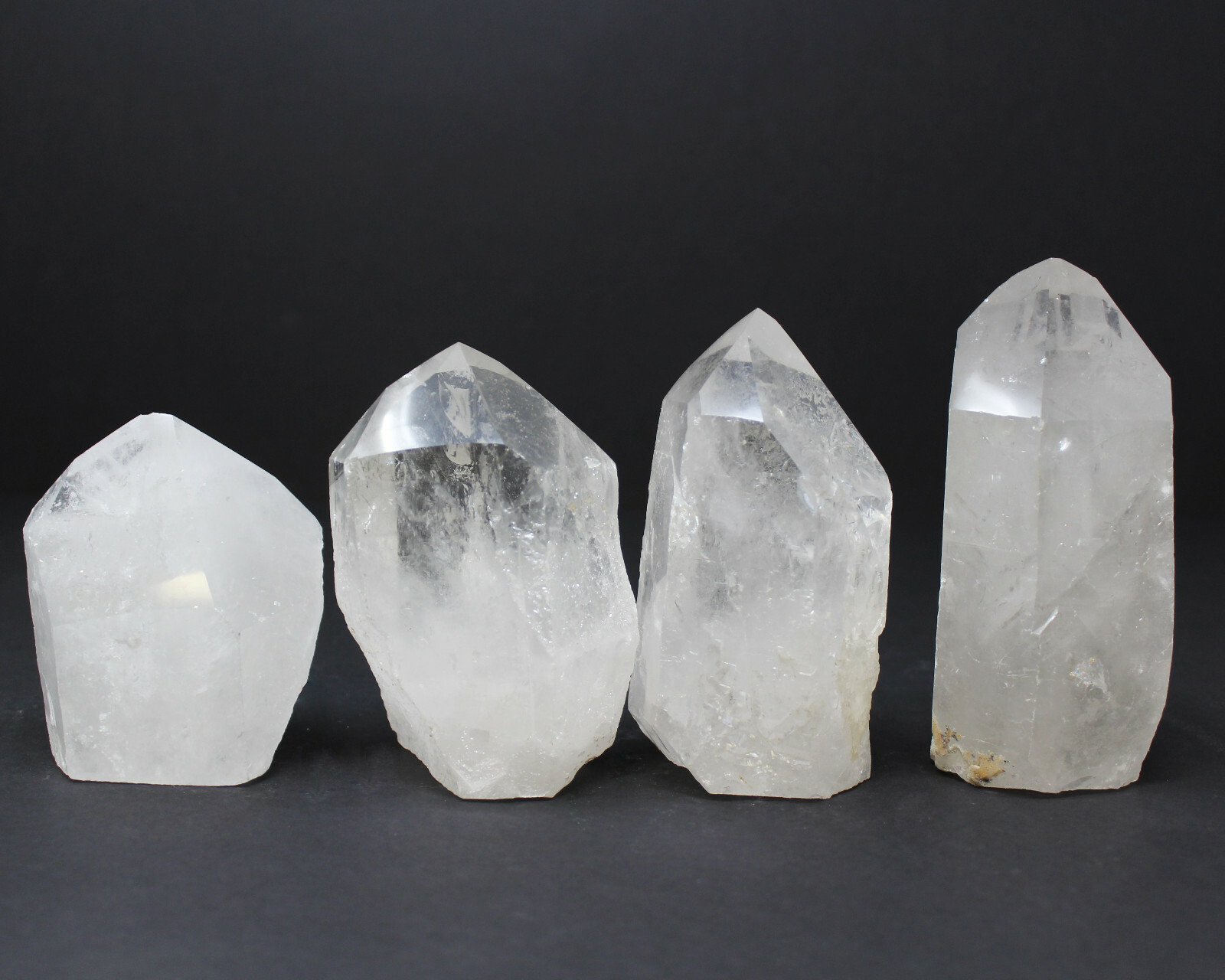 LARGE Clear Quartz Crystal Point with Cut Base – Free Standing Crystal Points