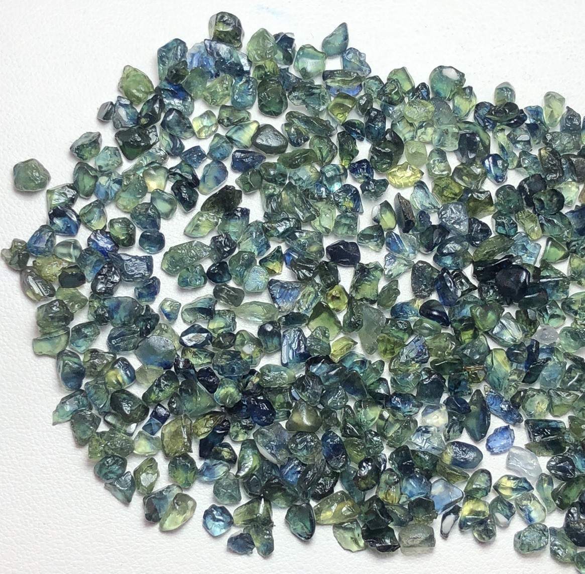 37 Gram/facet Rough Teal Bicolour Sapphires Ready For Mm Size Cutting Good Deal