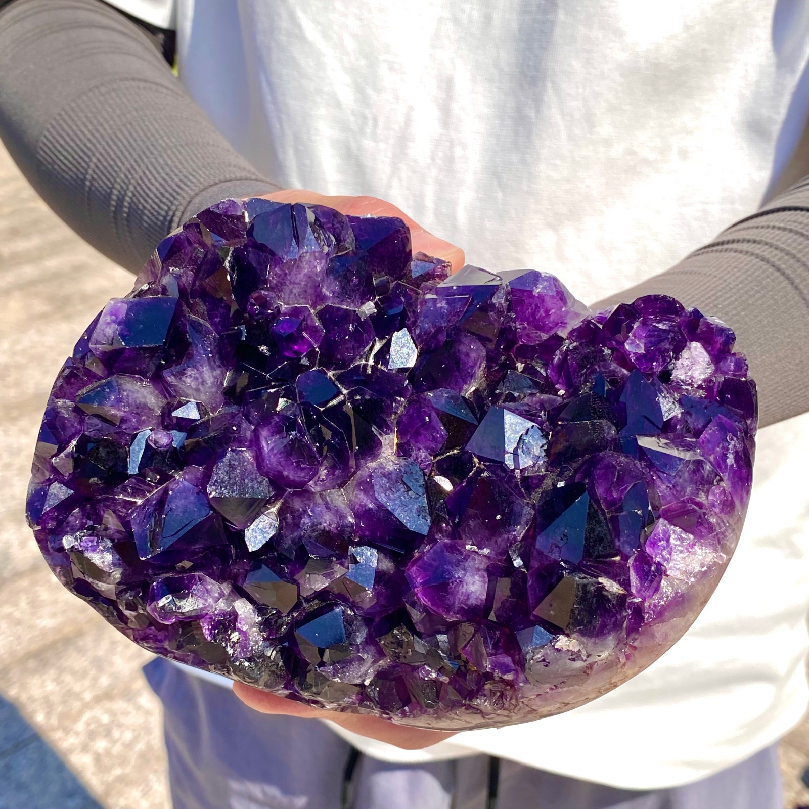 3.74LB Large Natural Amethyst geode quartz cluster crystal specimen Healing.