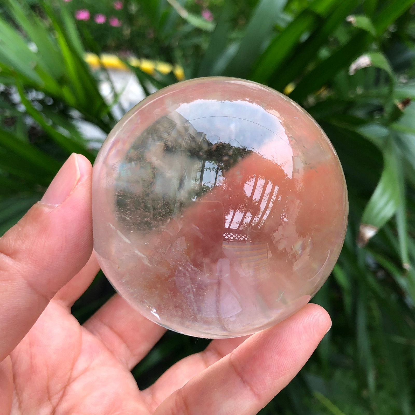 314g Clear Natural white Quartz Crystal Sphere Ball Phantom Healing 238