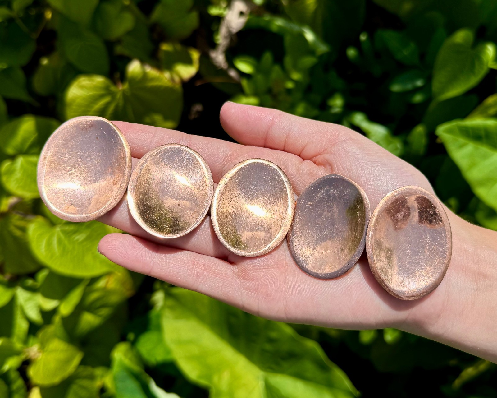 Copper Worry Stone (Copper Palm Stone, Smooth Polished Pocket Stone)