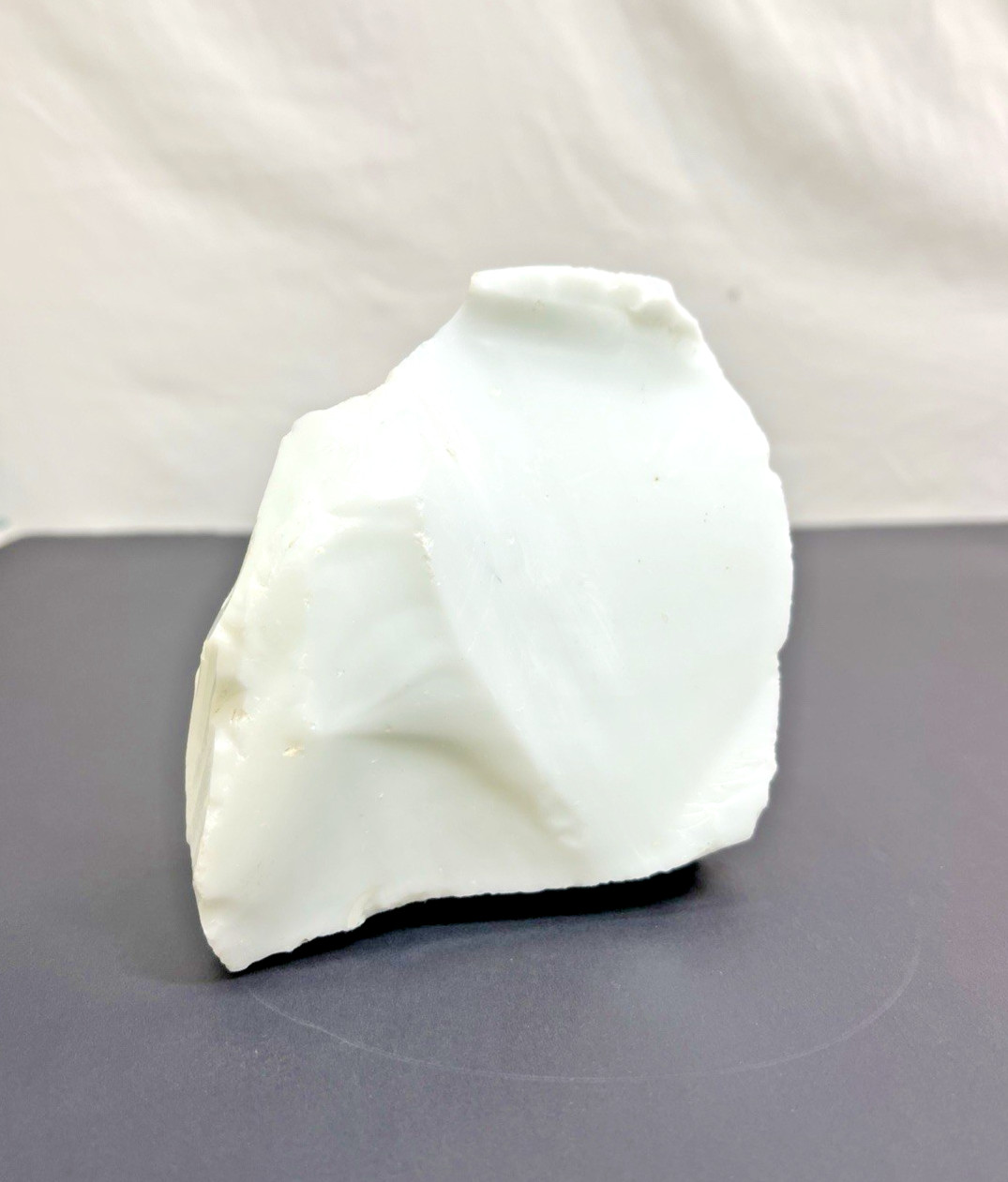 Vintage White Opaque Slag Glass Cullet Chunk Raw Industrial Glass Decor 5×4