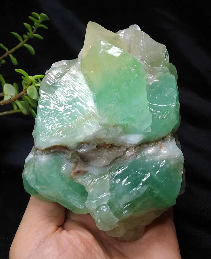 SPECTACULAR BIG 5 INCH GREEN CALCITE CRYSTAL w/ STAND