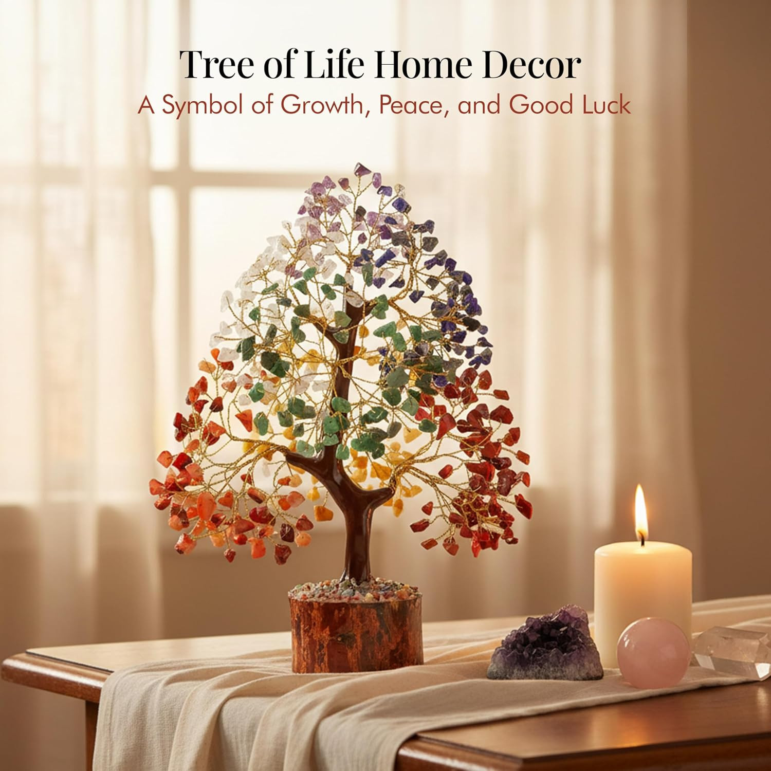® the Original 7 Chakra Crystal Tree of Life, Birthday Gifts for Women & Men | H