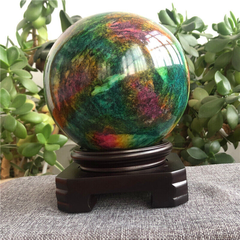 Beautiful Seven Colors Jade sphere healing -Taiwan China (12.5 LB) X9