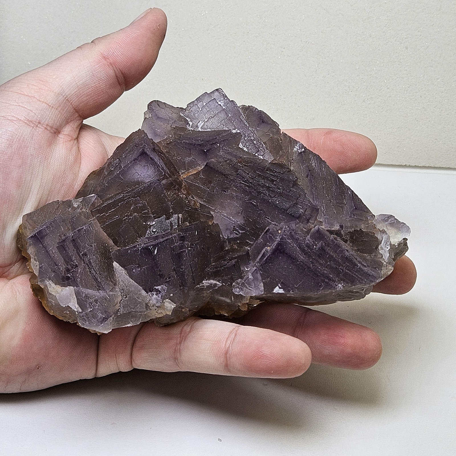 Huge Natural Purpleish Blue Cubic Fluorite Specimen 815G Phantoms U.S Seller