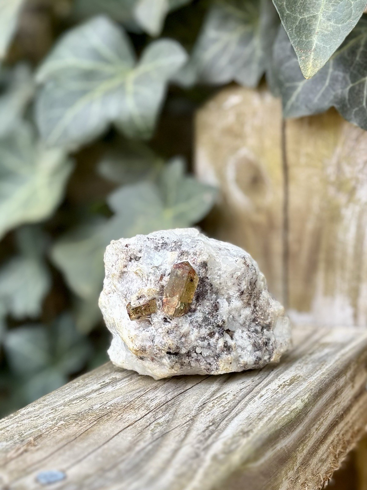 Apatite Crystals with Quartz & Magnetite – from Durango, Mexico