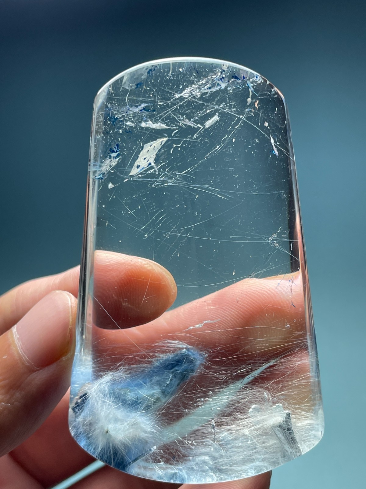513Ct Natural Clear Beautiful Blue Dumortierite Crystal Quartz Polished Specimen