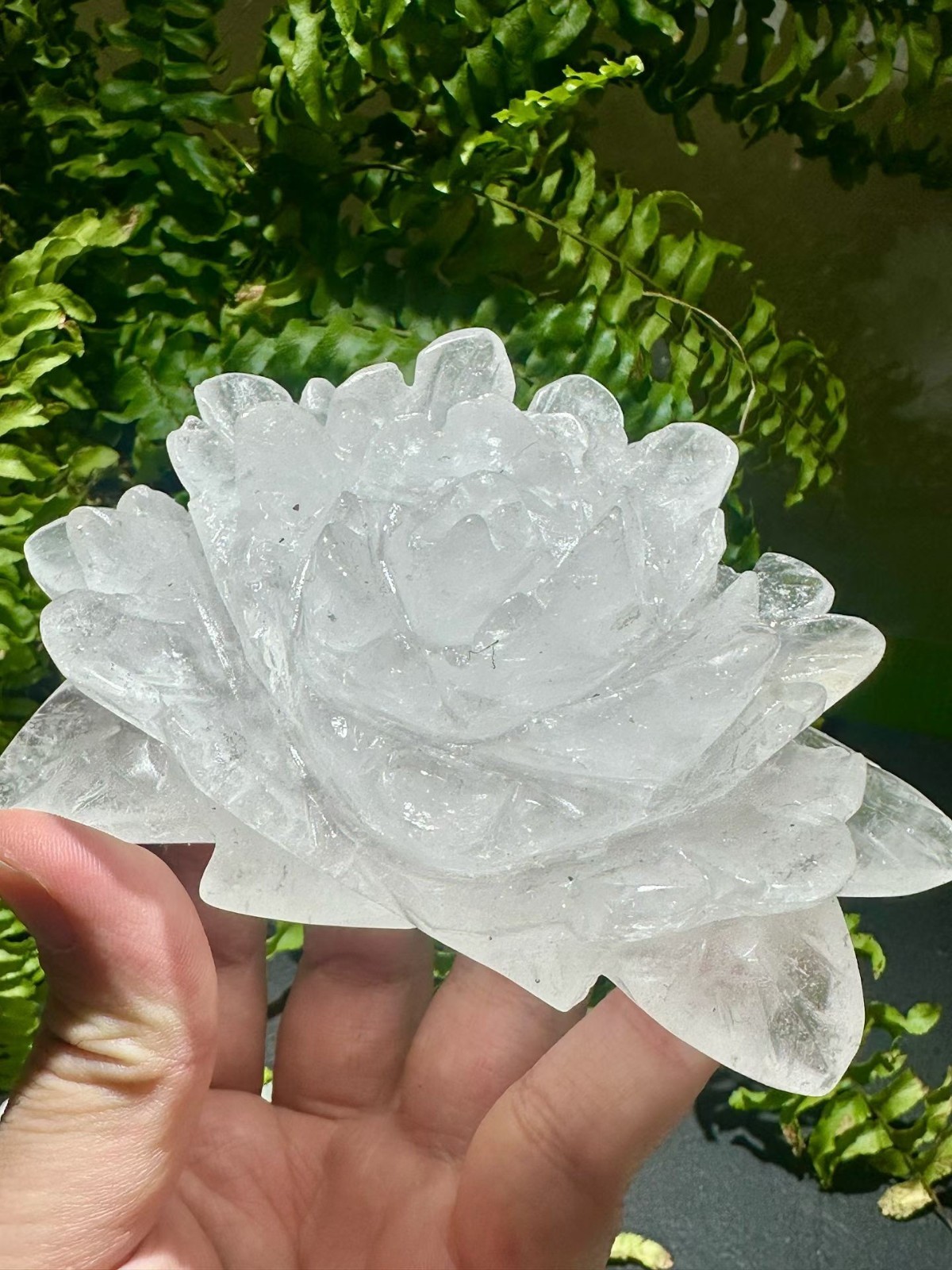 1pc Natural White Quartz Carved Crystal Flower Skull Reiki Healing Decor Gift