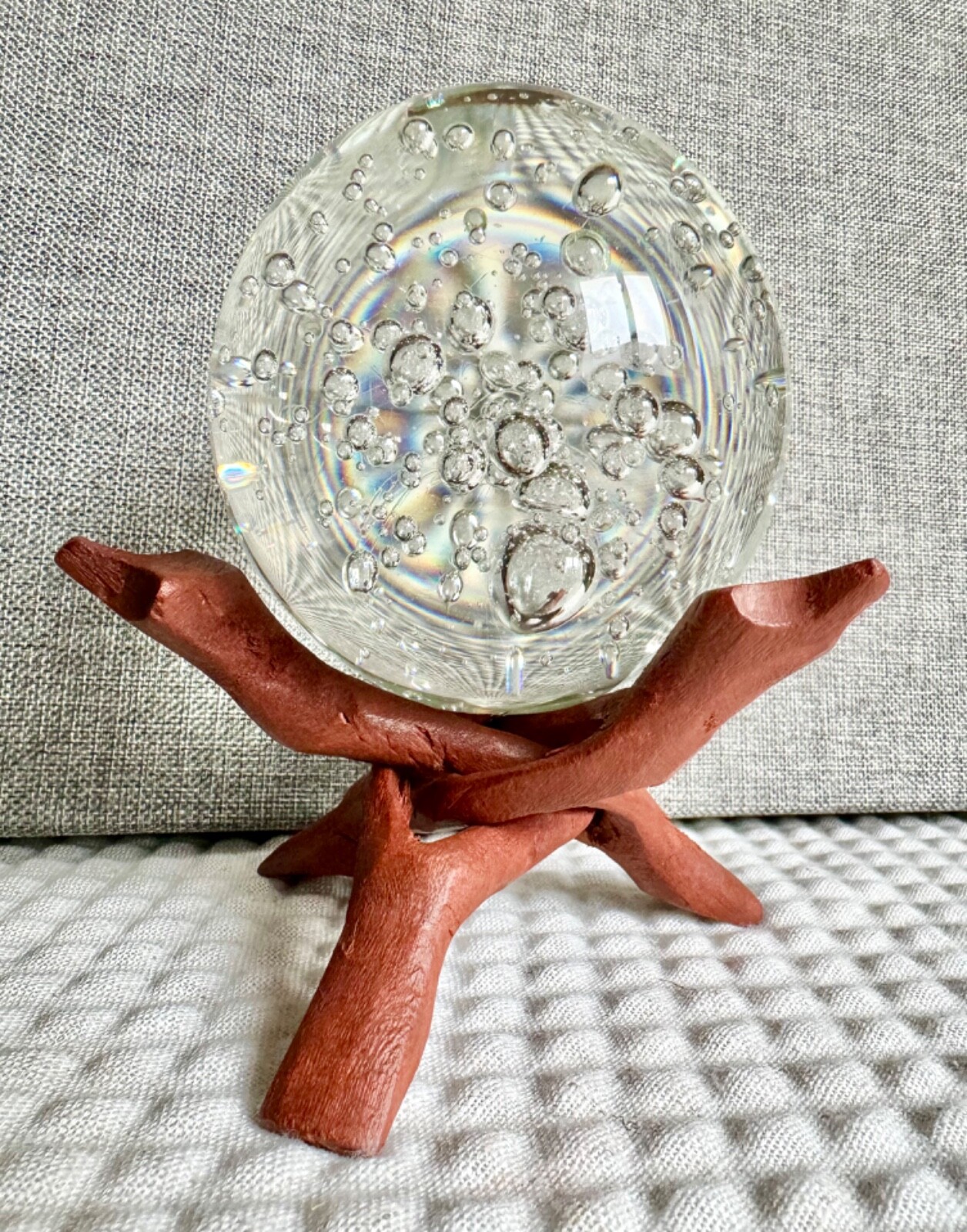New Natural Wood Folding Tripod Stand Holder Display for Sphere, Geode, Stone