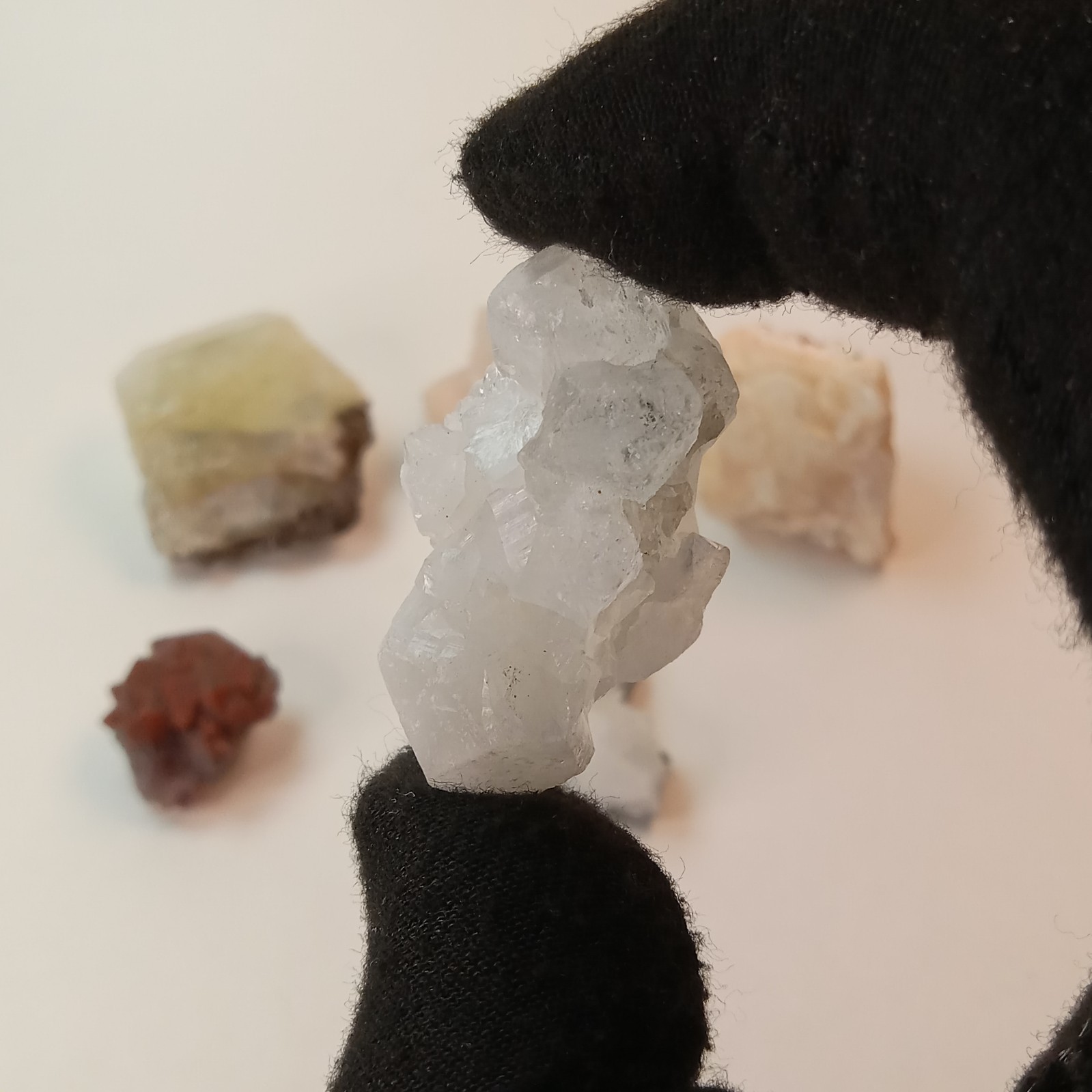 Mixed Mineral Specimen Lot 6pc Stilbite Green Apophyllite Amethyst India I14
