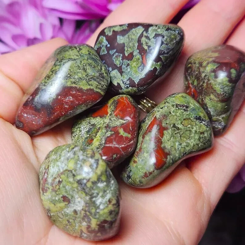 Natural Tumbled Dragon Bloodstone Healing Crystal Mineral Specimen Gemstone Gift