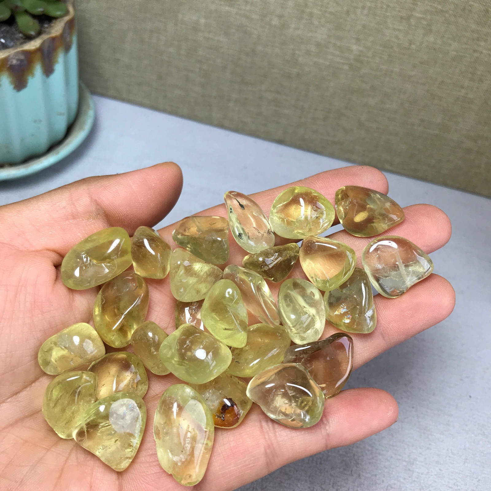 27pcs Rare Natural yellow Crystal block polish/rough specimens 101g A5388