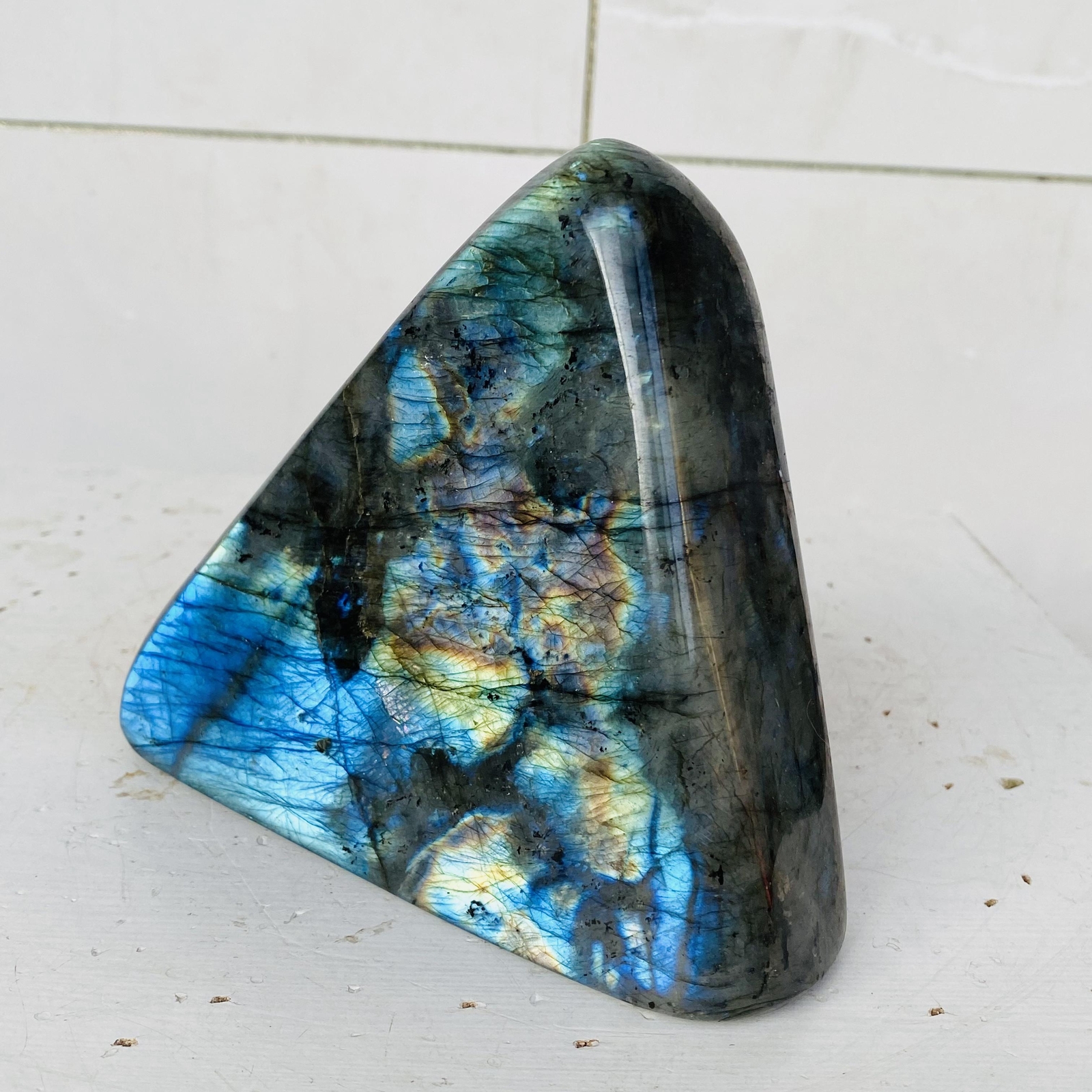 Natural Labradorite Quartz Crystal Freeform Mineral Specimen Healing 1180g