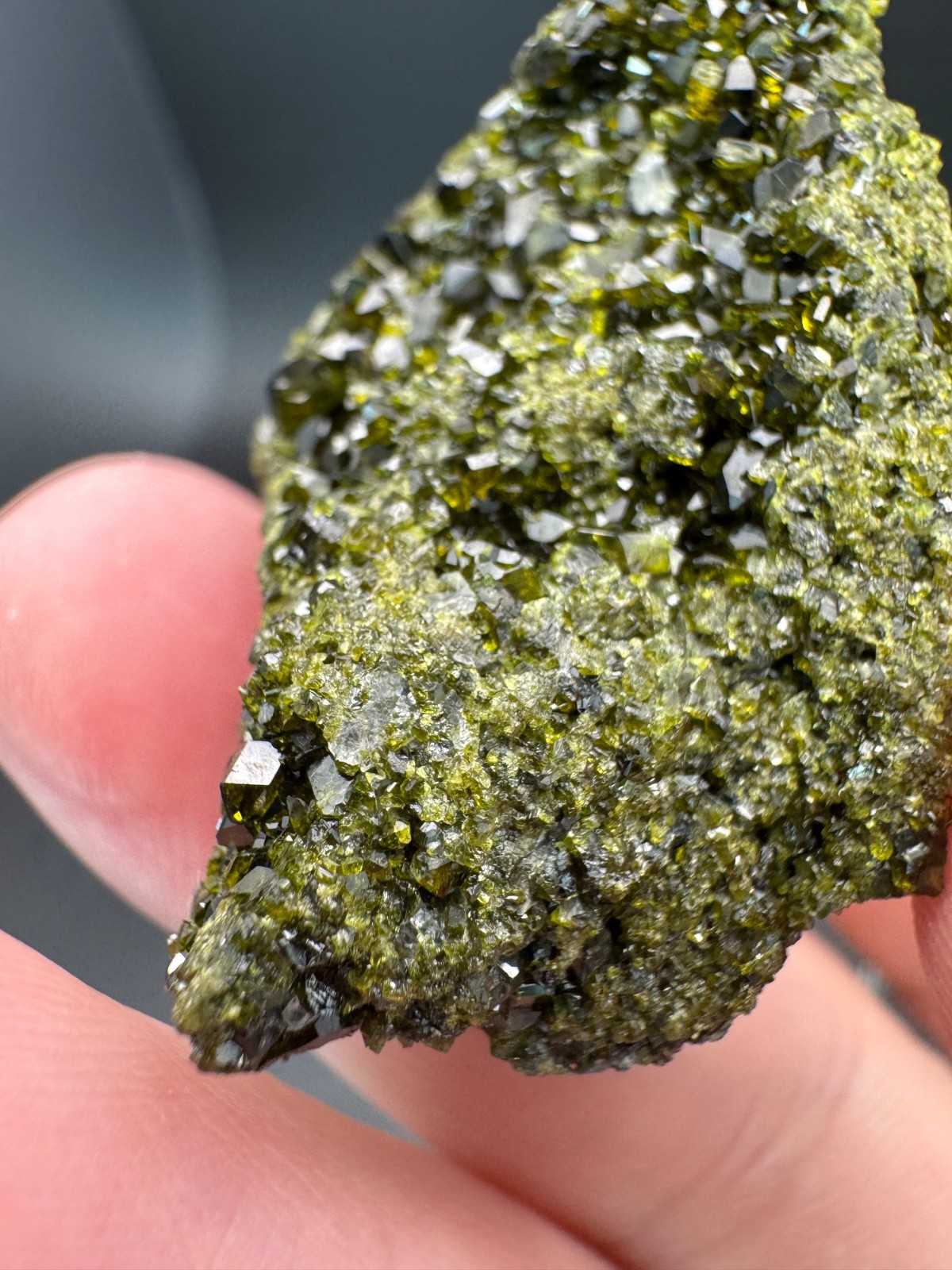 6829 Sparkly Green Epidote with Clear Quartz Calumet Iron Mine, Colorado 32g