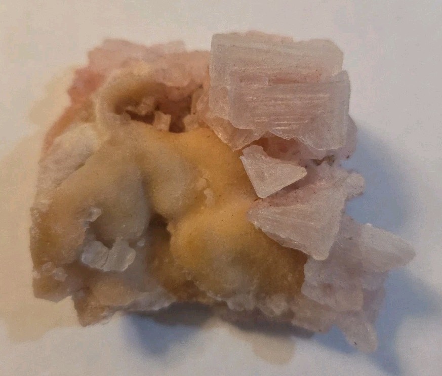 Pink Halite Crystal Cluster Specimen 2.25 X 2 X 1 Inches