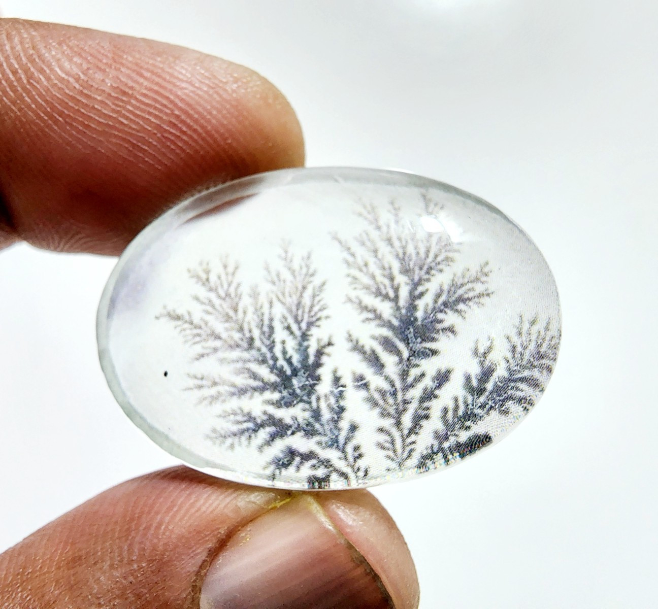 Attractive Texture Dendrite Opal Stone 57 Crt Oval Shape Loose Gemstone Cabochon