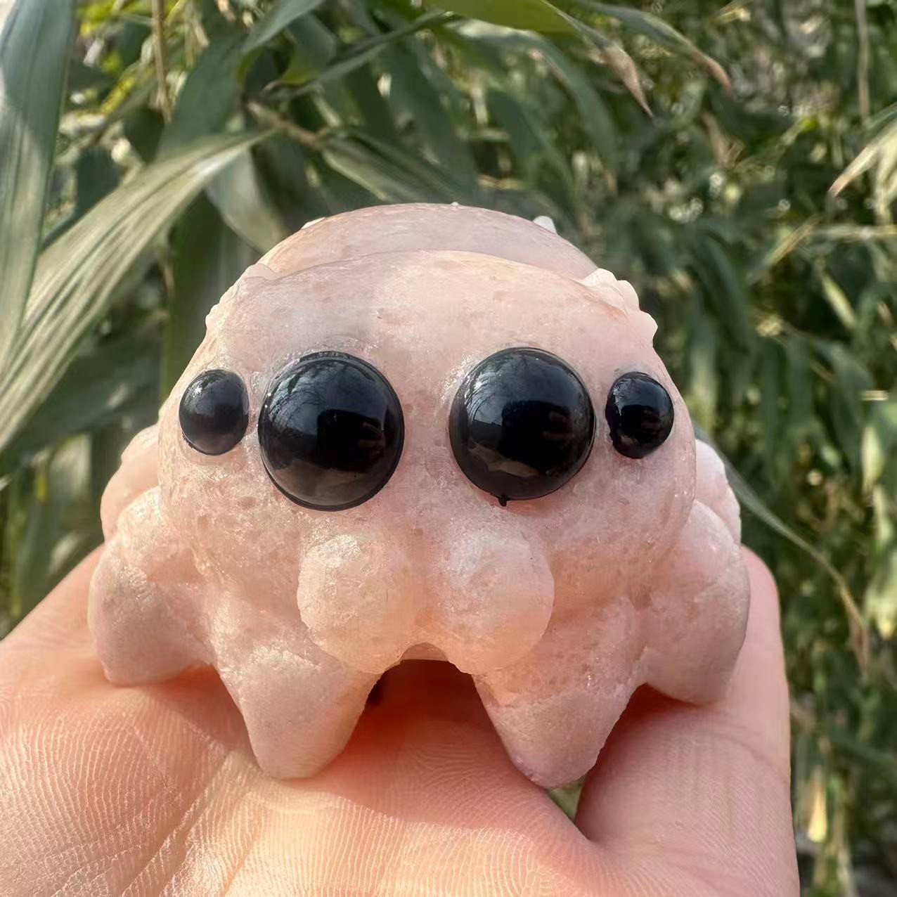 1pc Natural jasper stone Quartz Carved Crystal spider Skull Reiki Healing