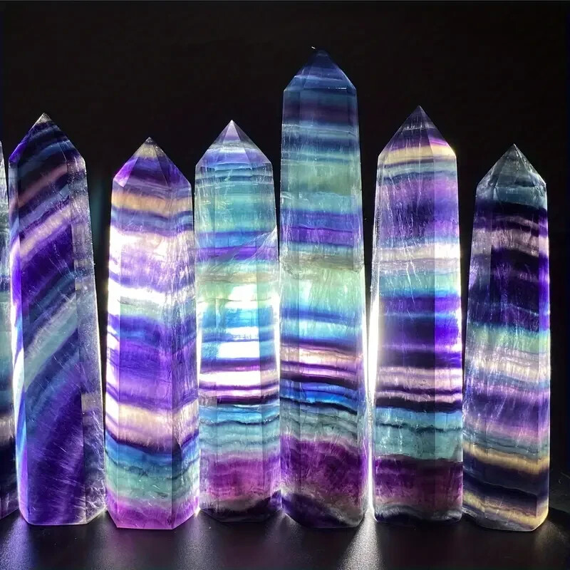 Wholesale Lot 1LB Rainbow Fluorite Tower Point Obelisk Healing Crystal Specimens