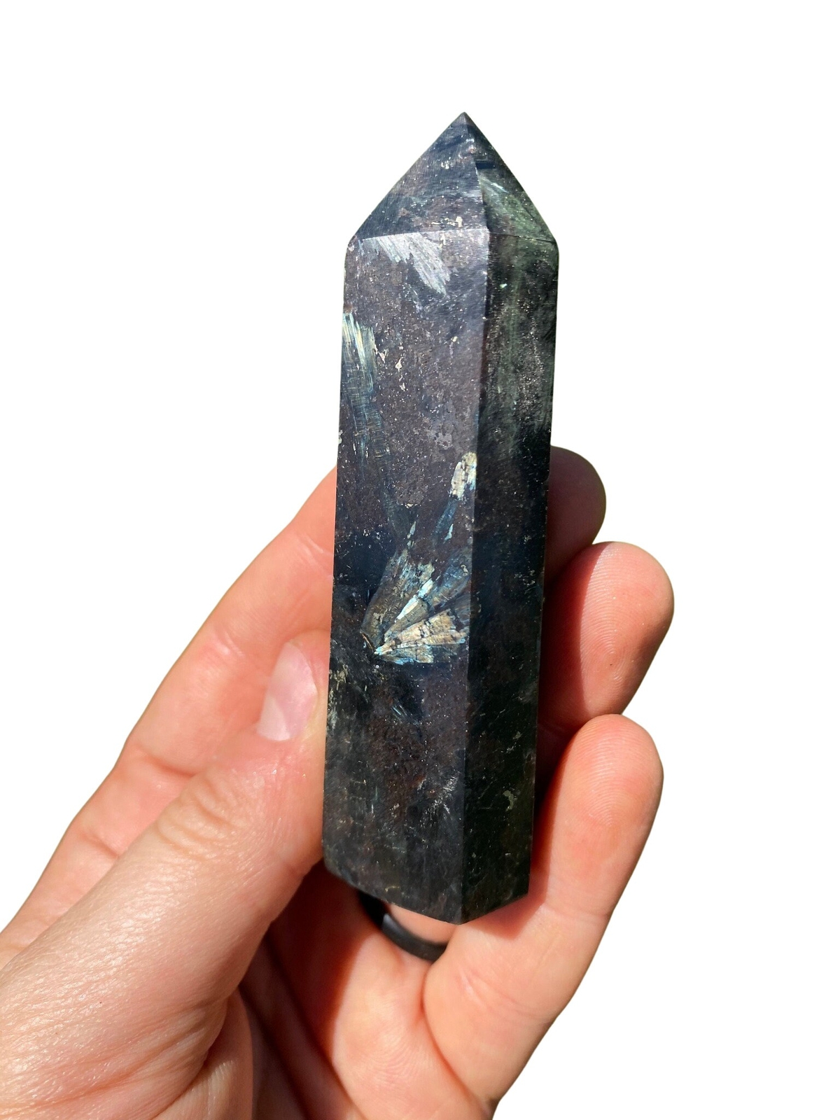 Arfvedsonite Point – Polished Stone Tower, Natural Arfvedsonite from Canada