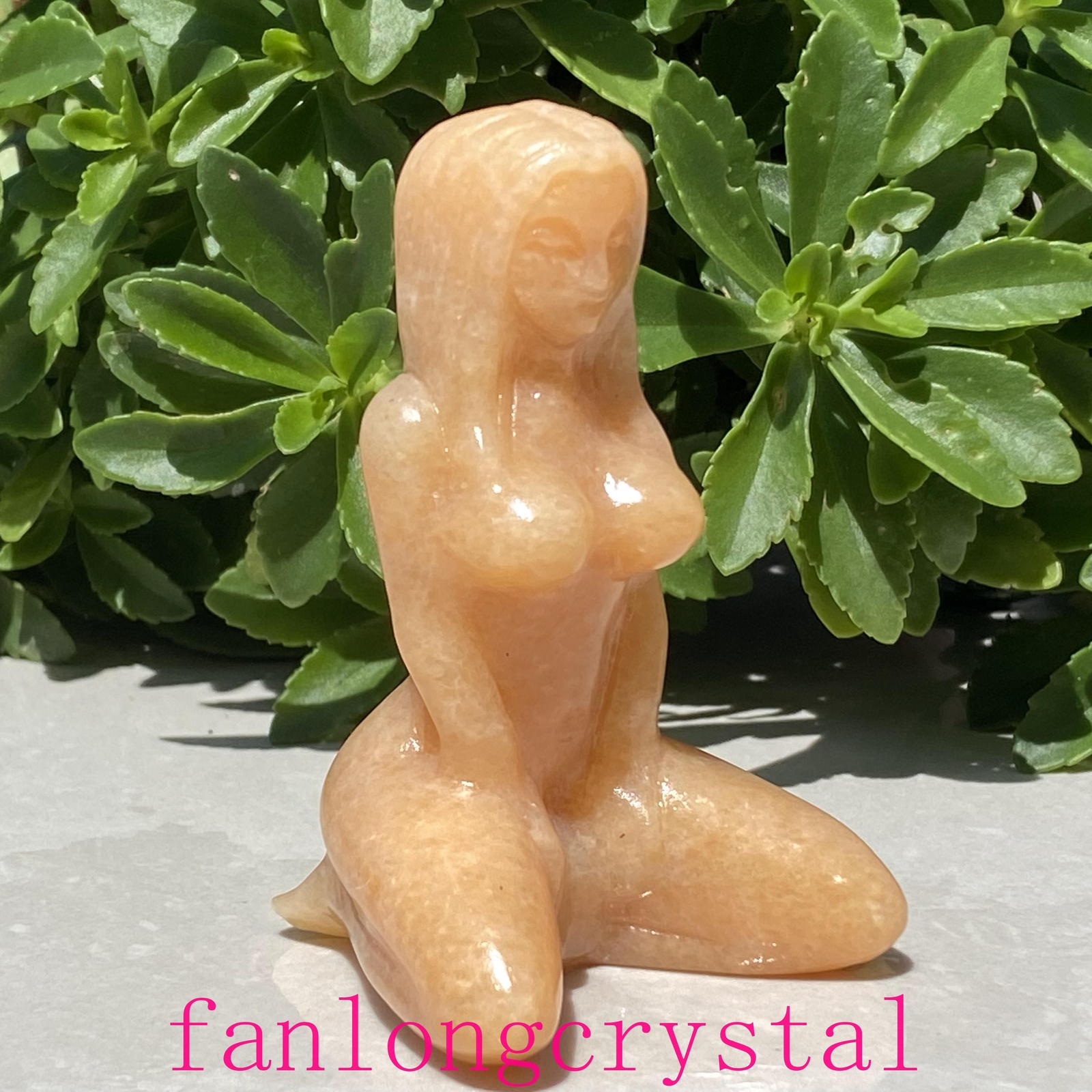 3″ Natural Sunstone Women Naked Quartz Crystal Skull Carved Goddess Reiki 1pc