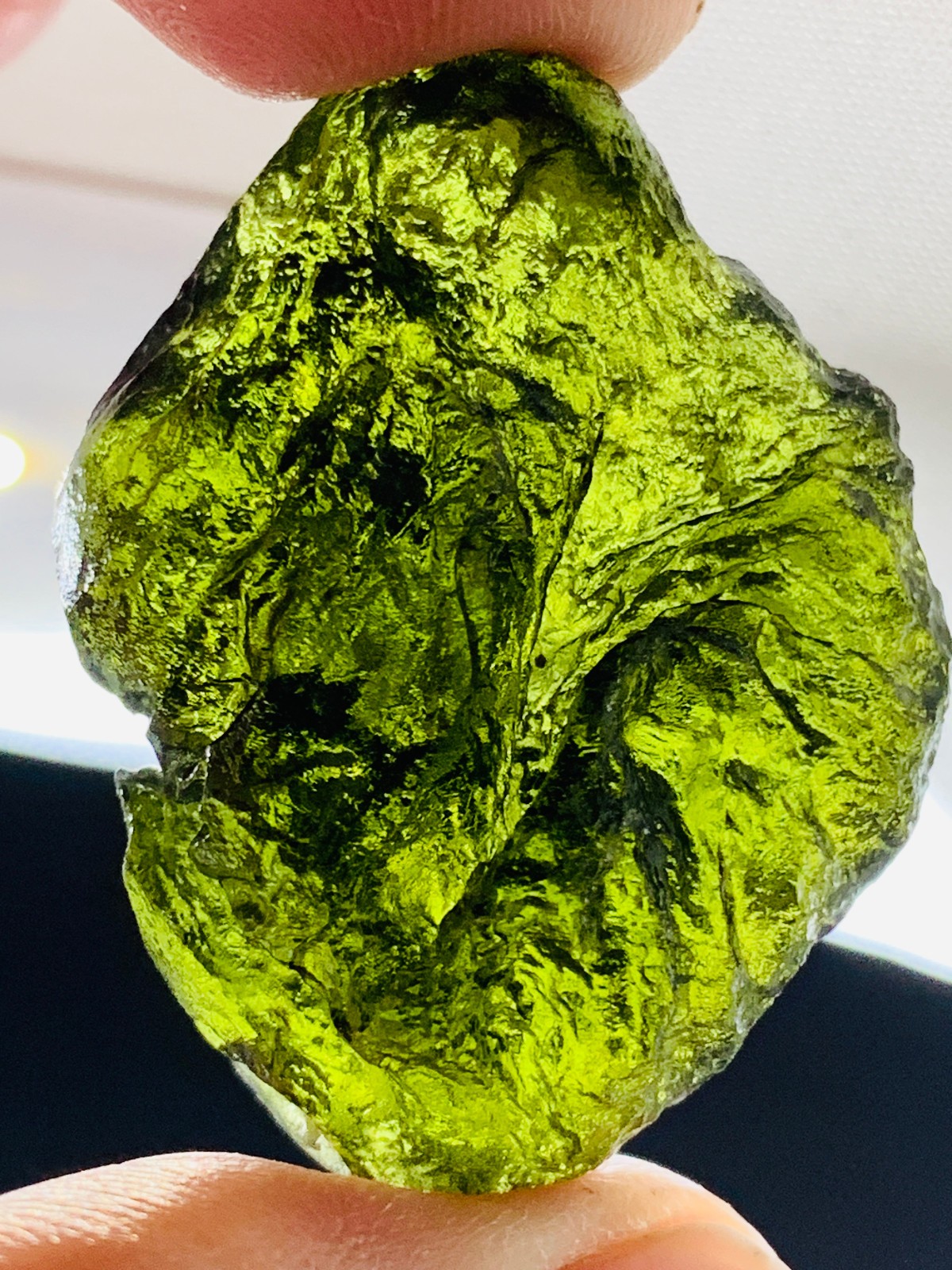 TOP Moldavite Raw Moldavite Crystal from Czech Republic PICcertificate 76CT