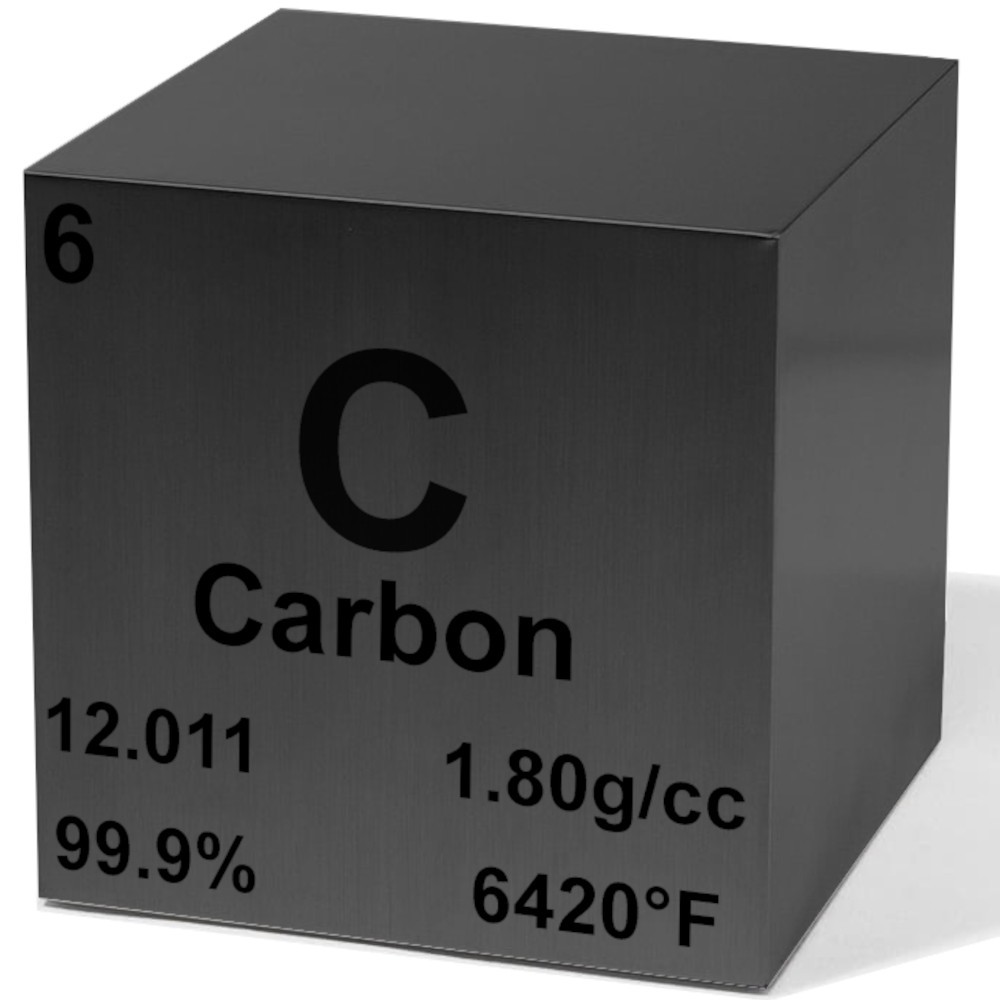 1.5″ Pure Carbon Density Cube – 99.9% Element Metal Periodic Table Engraved