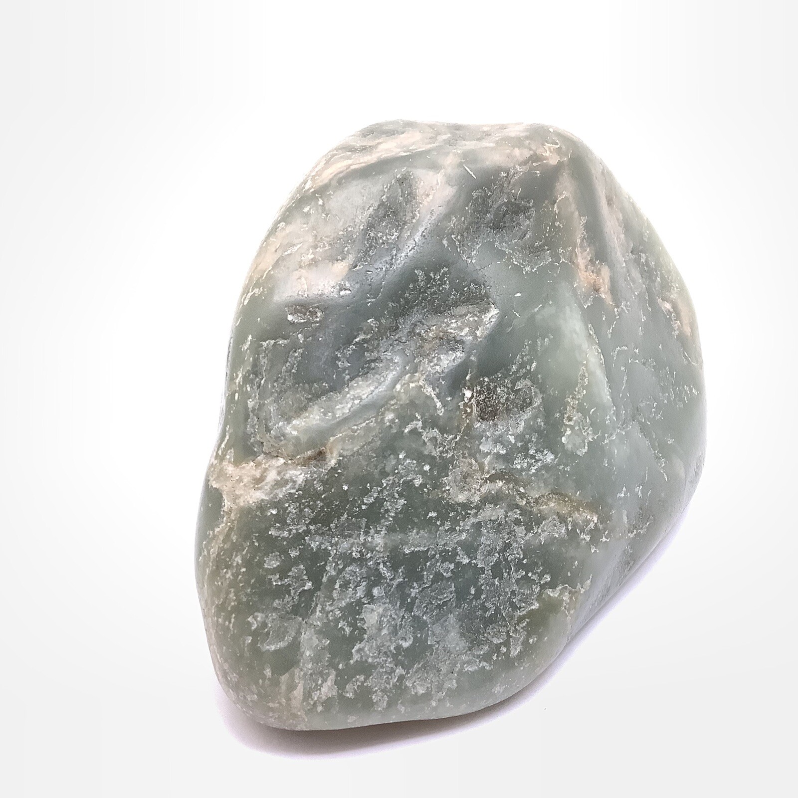 Hetian Jade Cobble Celadon Green Nephrite Jade Stone Specimen Hotan China 461g