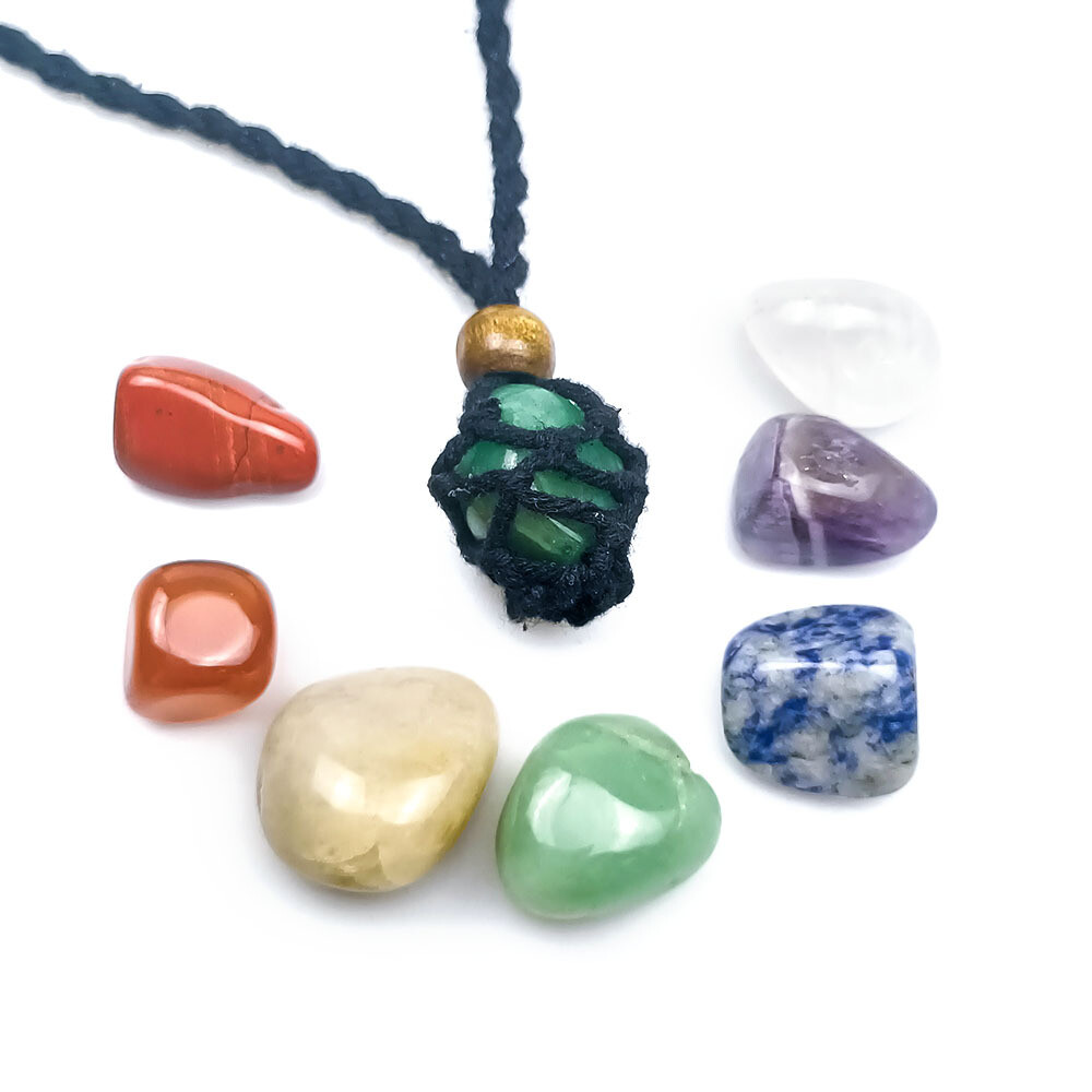 7 Chakra Stone Bracelet Reiki Healing Crystal Natural Gemstone Braided Rope US##