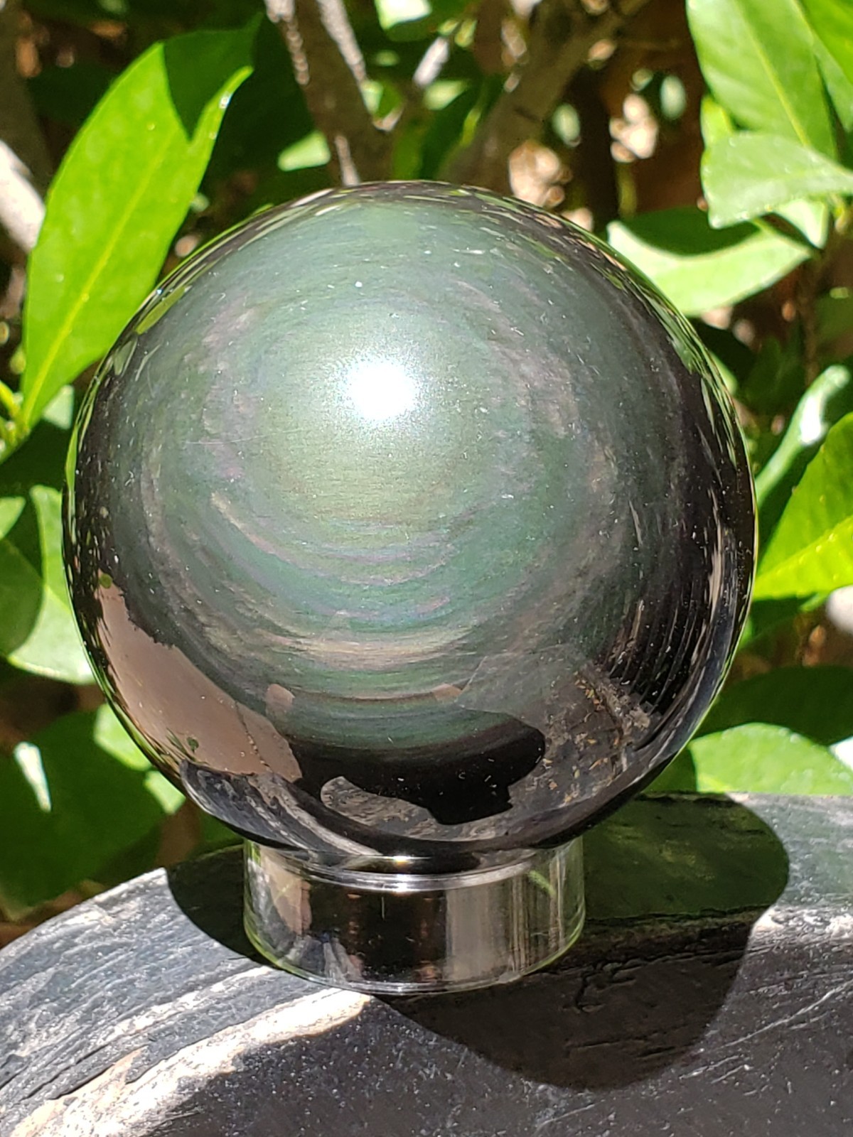 2.45″ Rainbow Obsidian Crystal Sphere Orb Ball, 300g or 10.6 oz