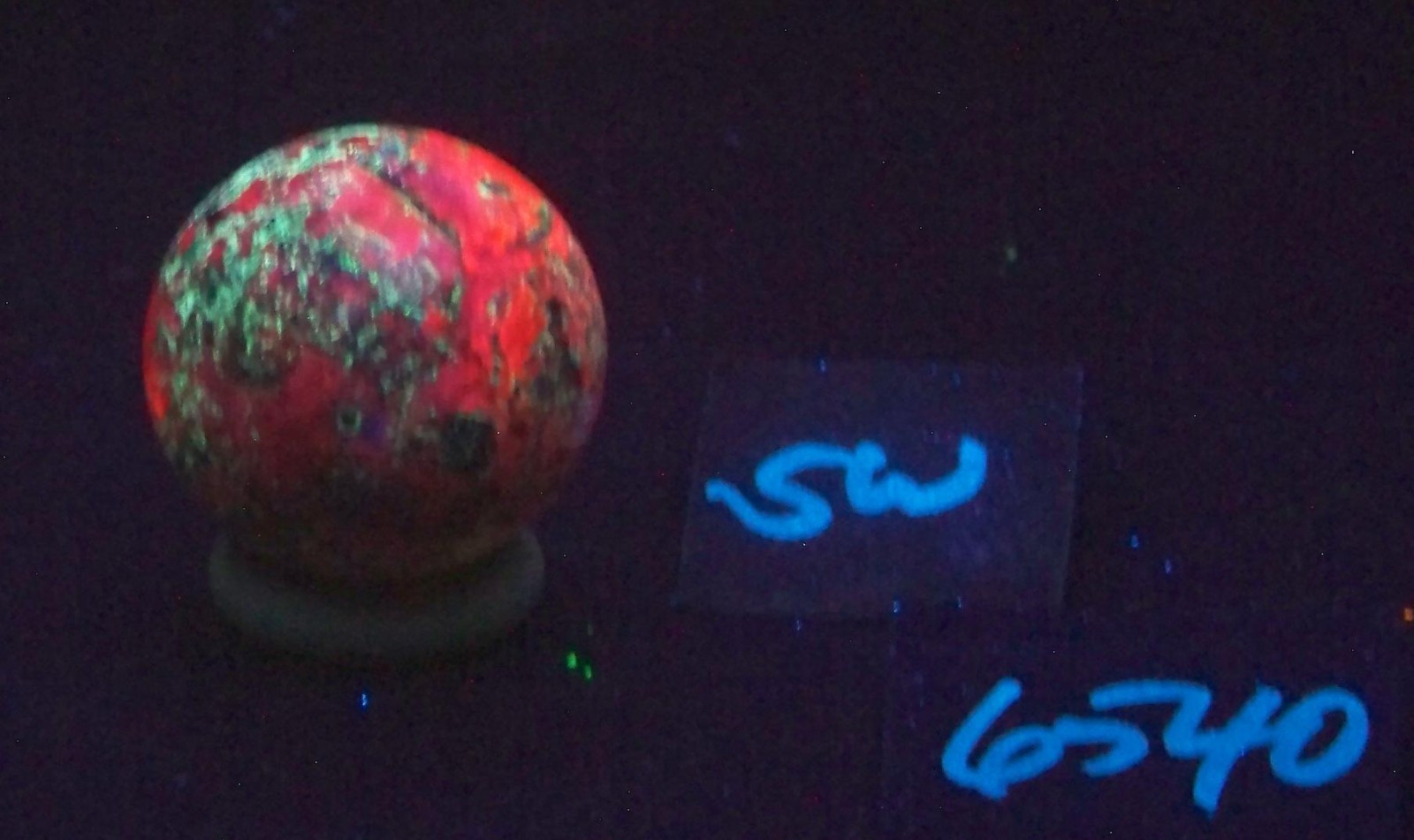 Fluorescent Willemite and Calcite 33mm Sphere for UV Collection 6540